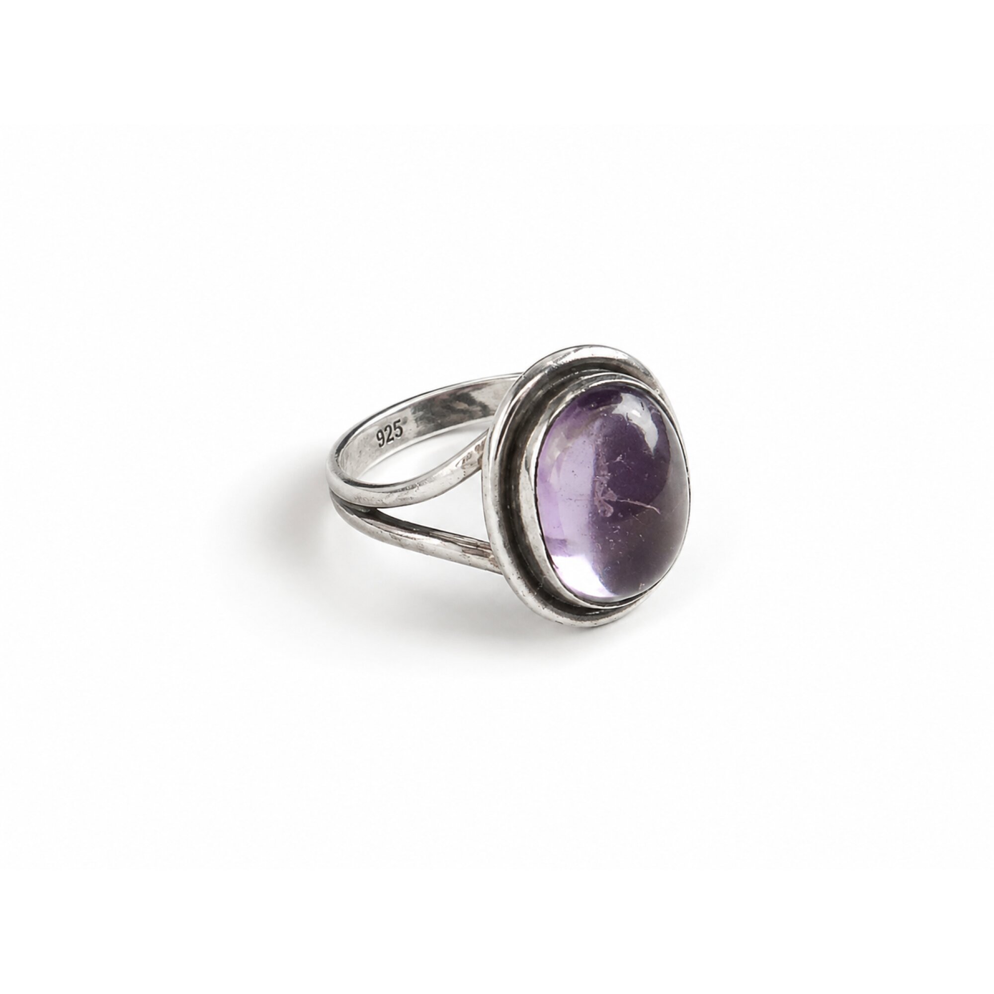 Clear purple Natural amethyst oval 925 Sterling Silver Ring Size 7.00 – photo 8