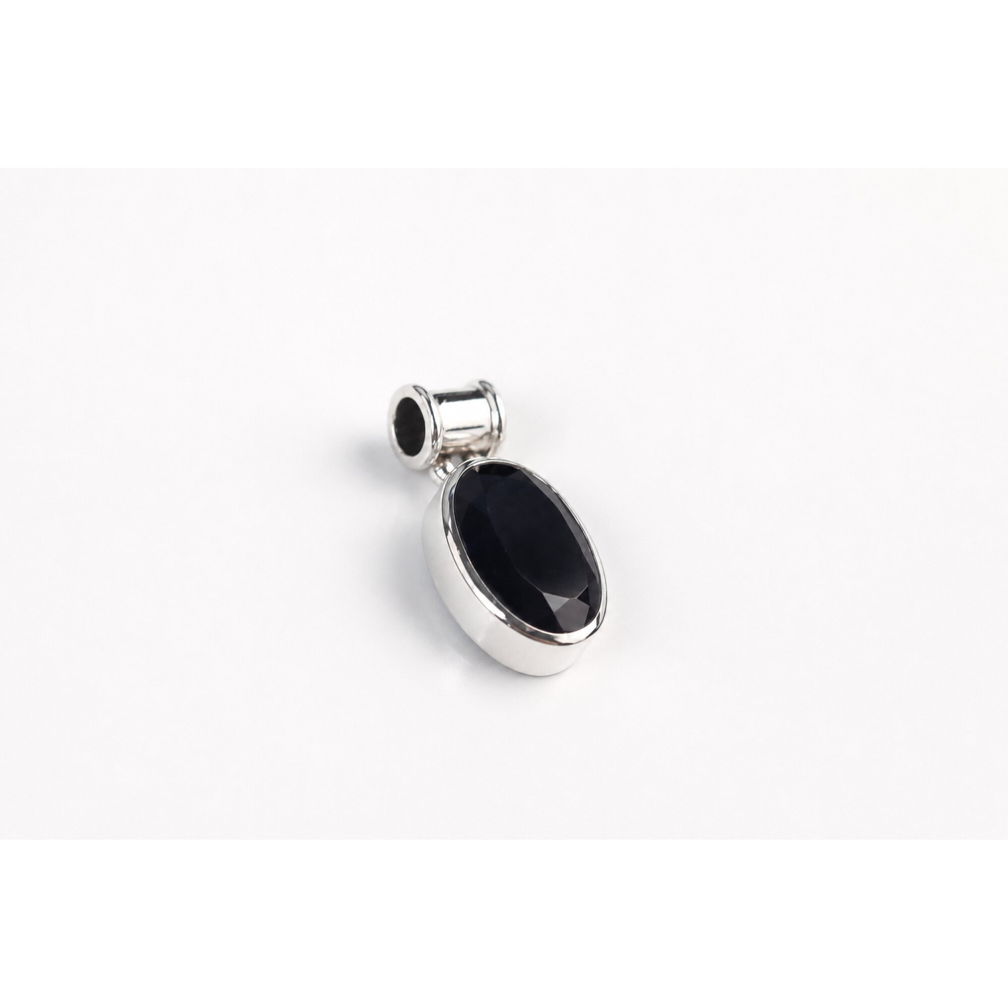 Clear dark purple Natural amethyst oval 925 Sterling Silver Pendant 30 mm – photo 2