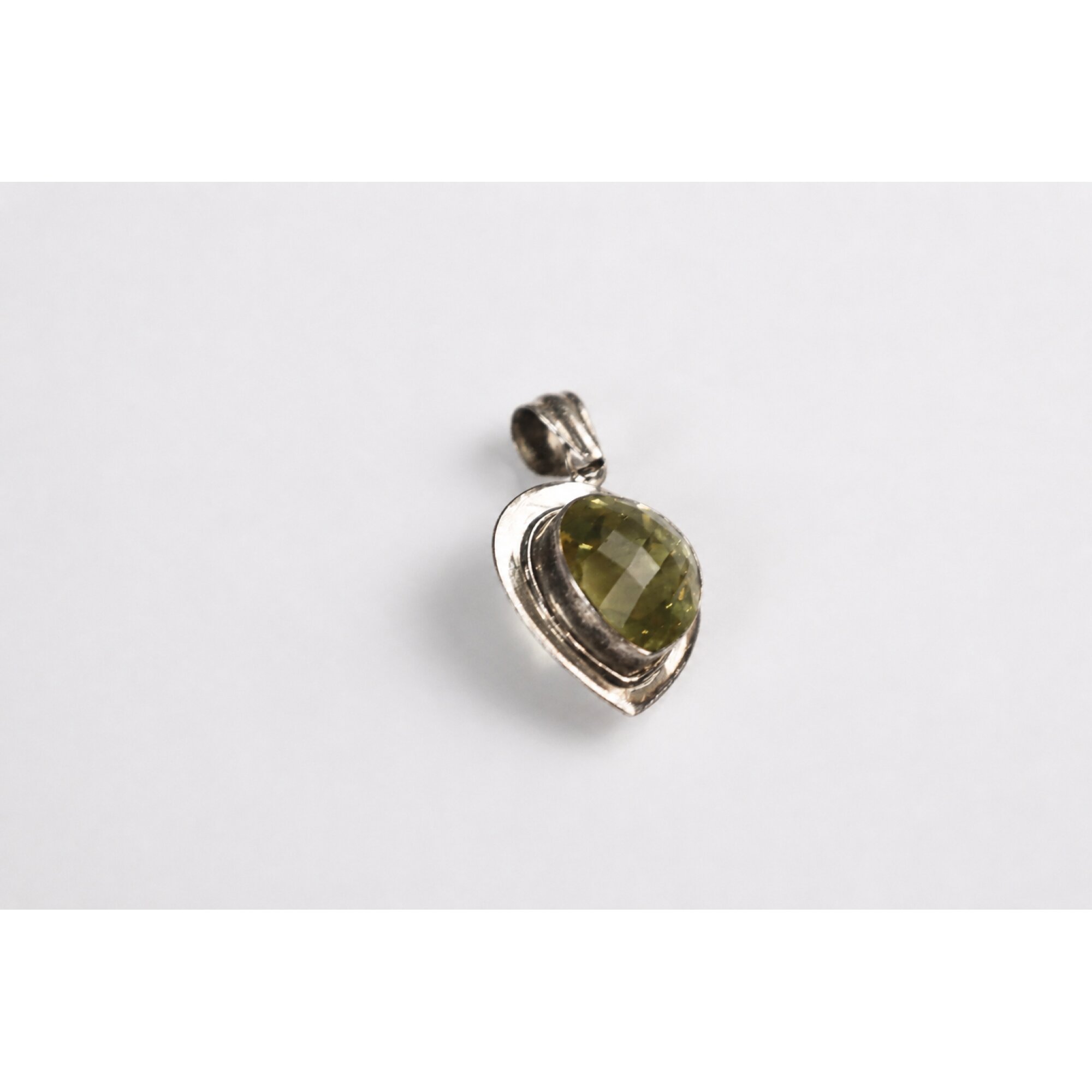 Clear yellow Natural citrine heart 925 Sterling Silver Pendant 41 mm – photo 8