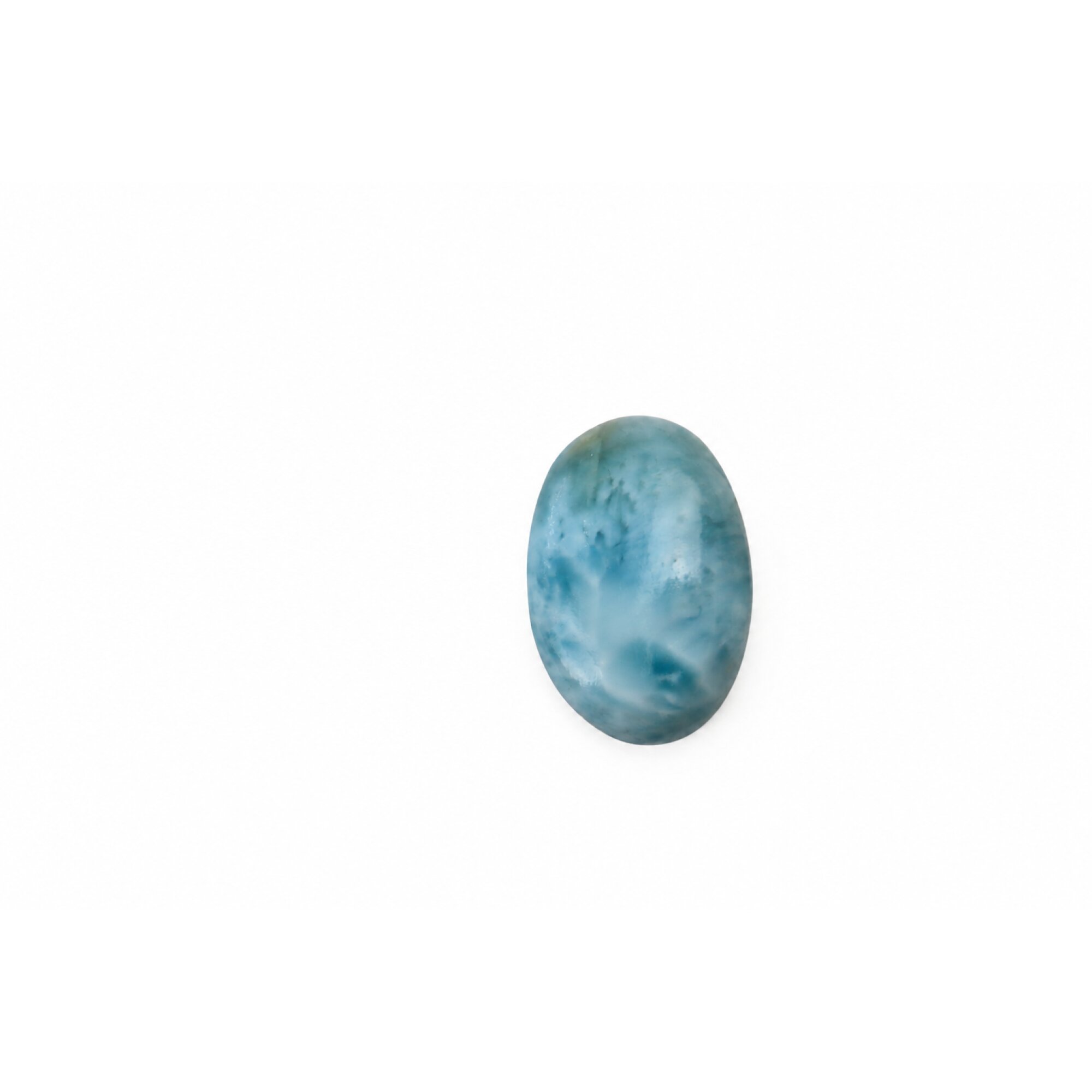 sky blue Natural Dominican Larimar oval Polished Stone 23 mm – photo 4