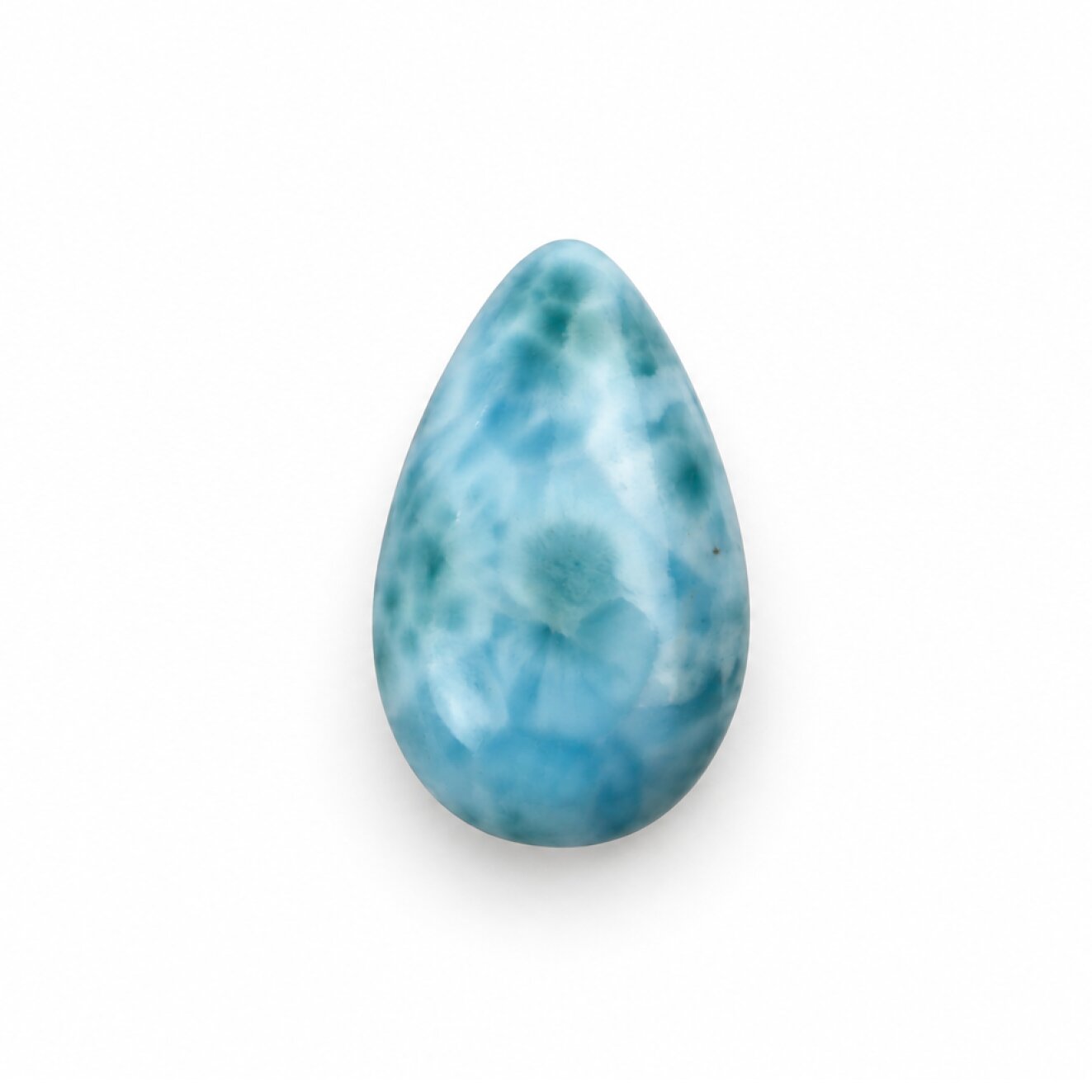 Handcrafted Polished: Natural Dominican Larimar Cabochon 30mm