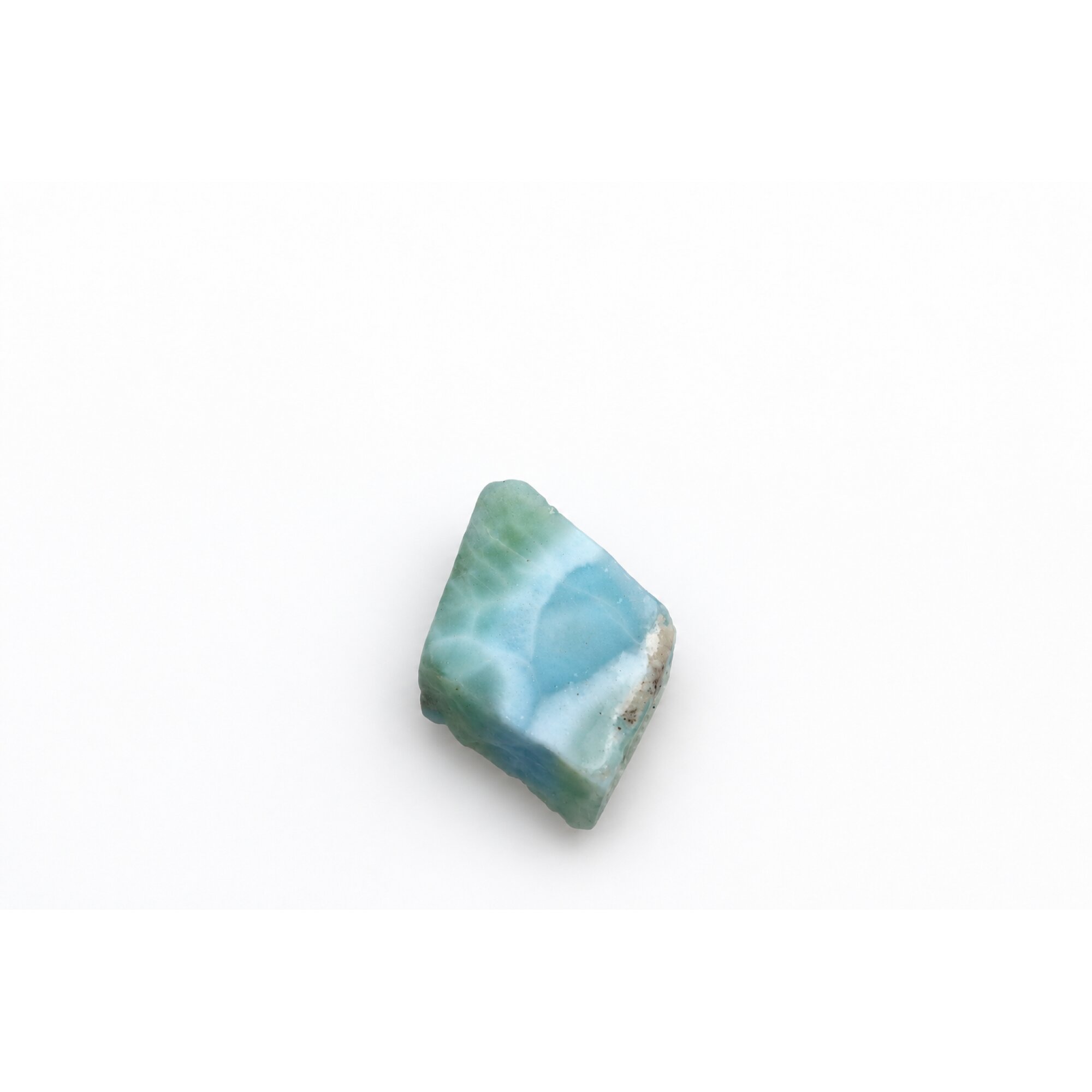 Naturally beautiful sea blue rough Dominican Larimar 37mm – photo 2