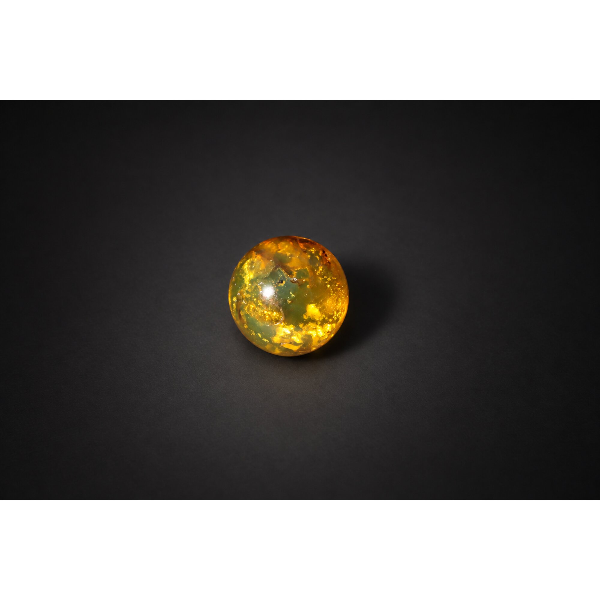 Pure natural orange green Dominican amber spheres/ball 22.5mm – photo 8