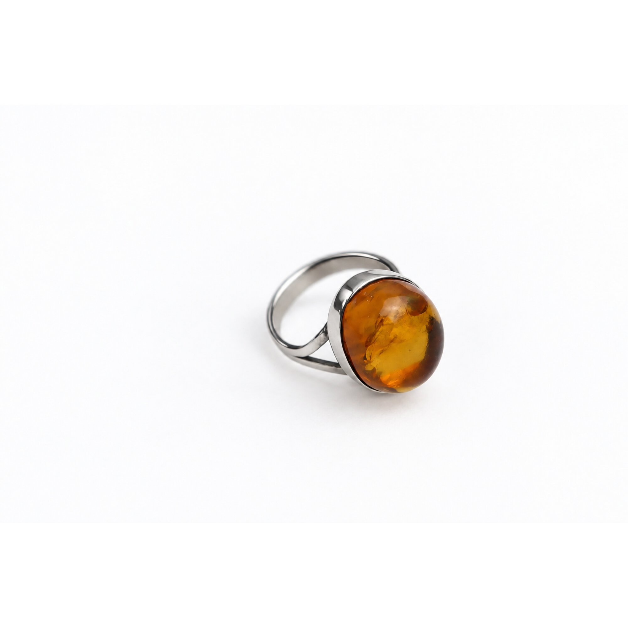 Elegant yellow Dominican amber sterling silver ring size 7.75 – photo 2