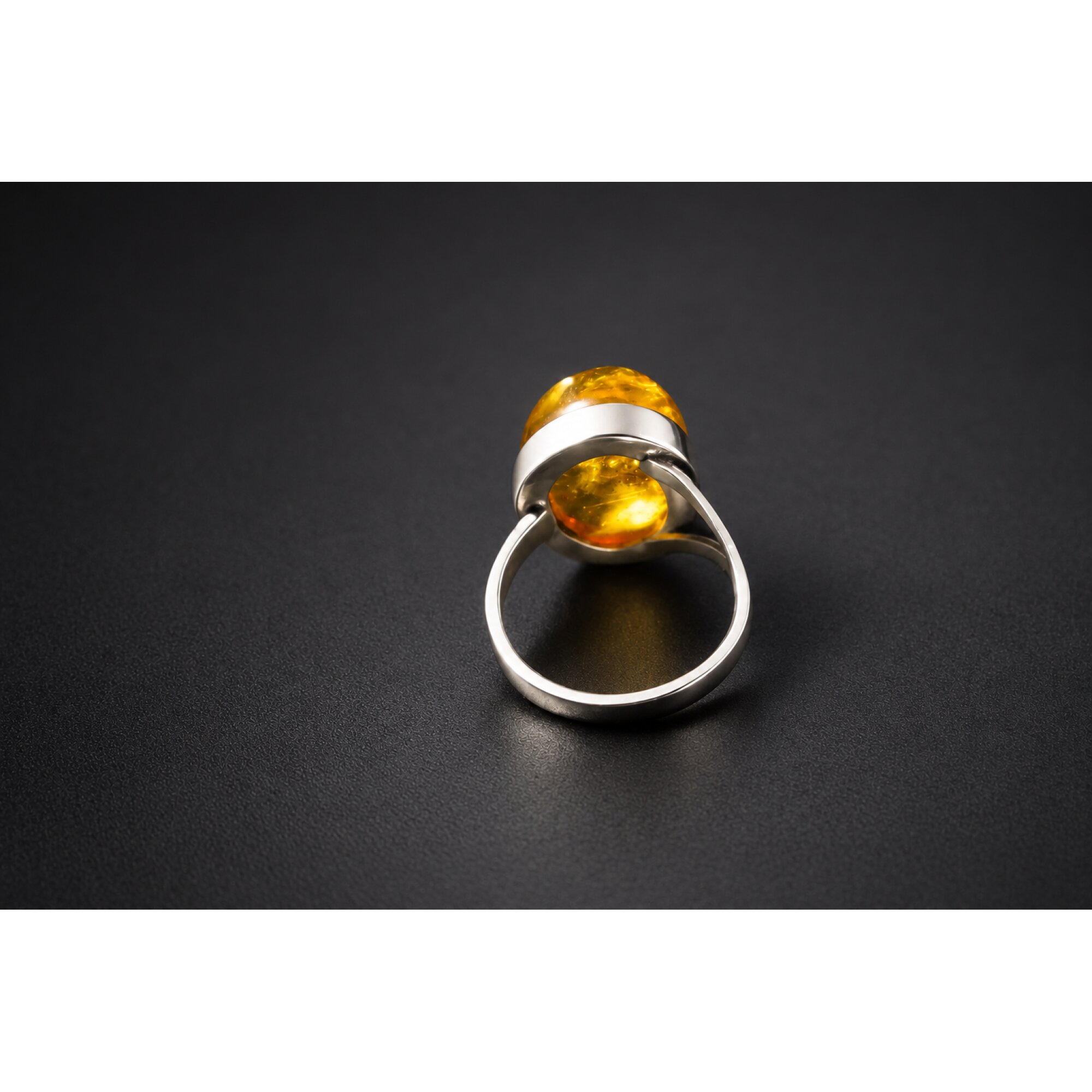 Elegant yellow Dominican amber sterling silver ring size 7.75 – photo 4