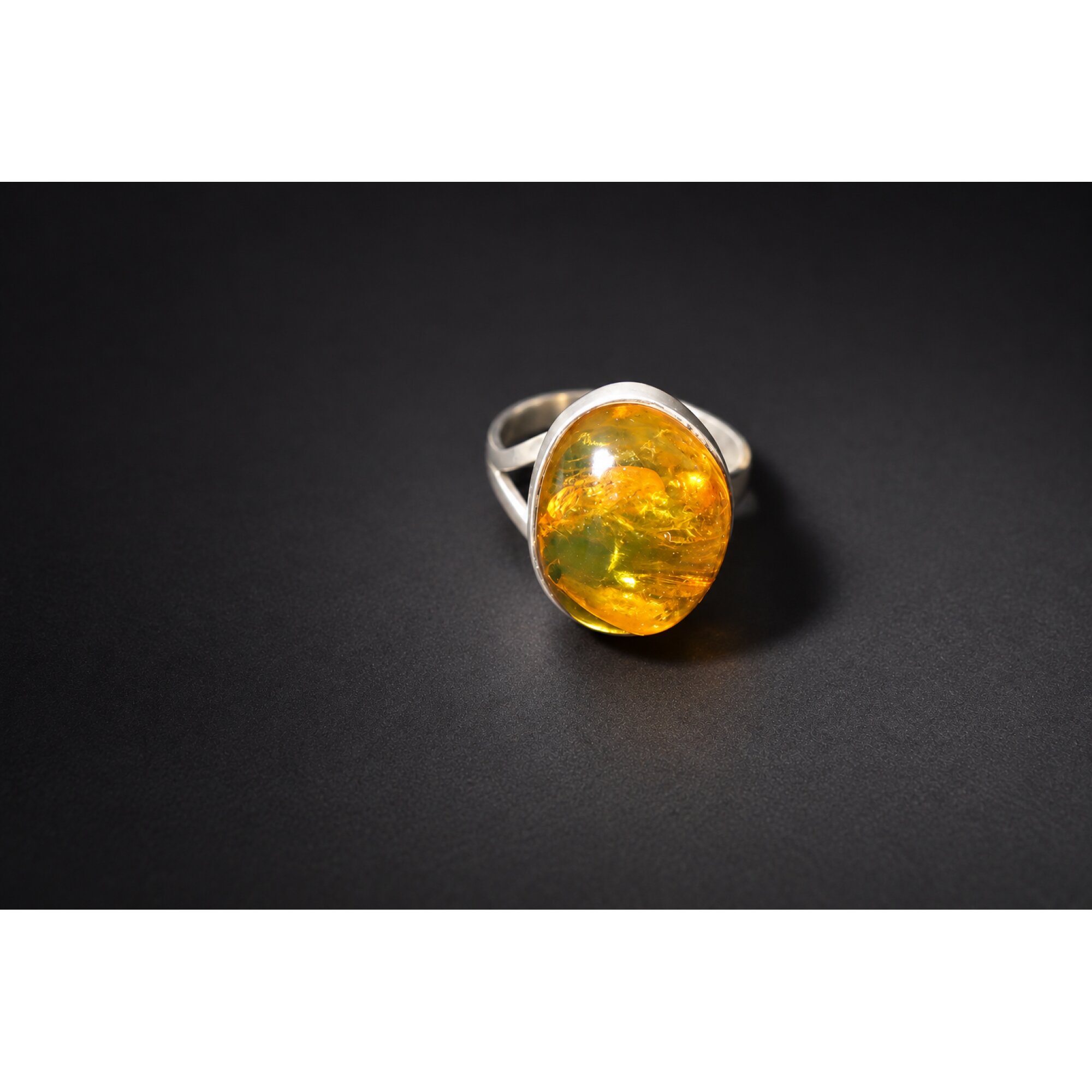 Elegant yellow Dominican amber sterling silver ring size 7.75 – photo 6