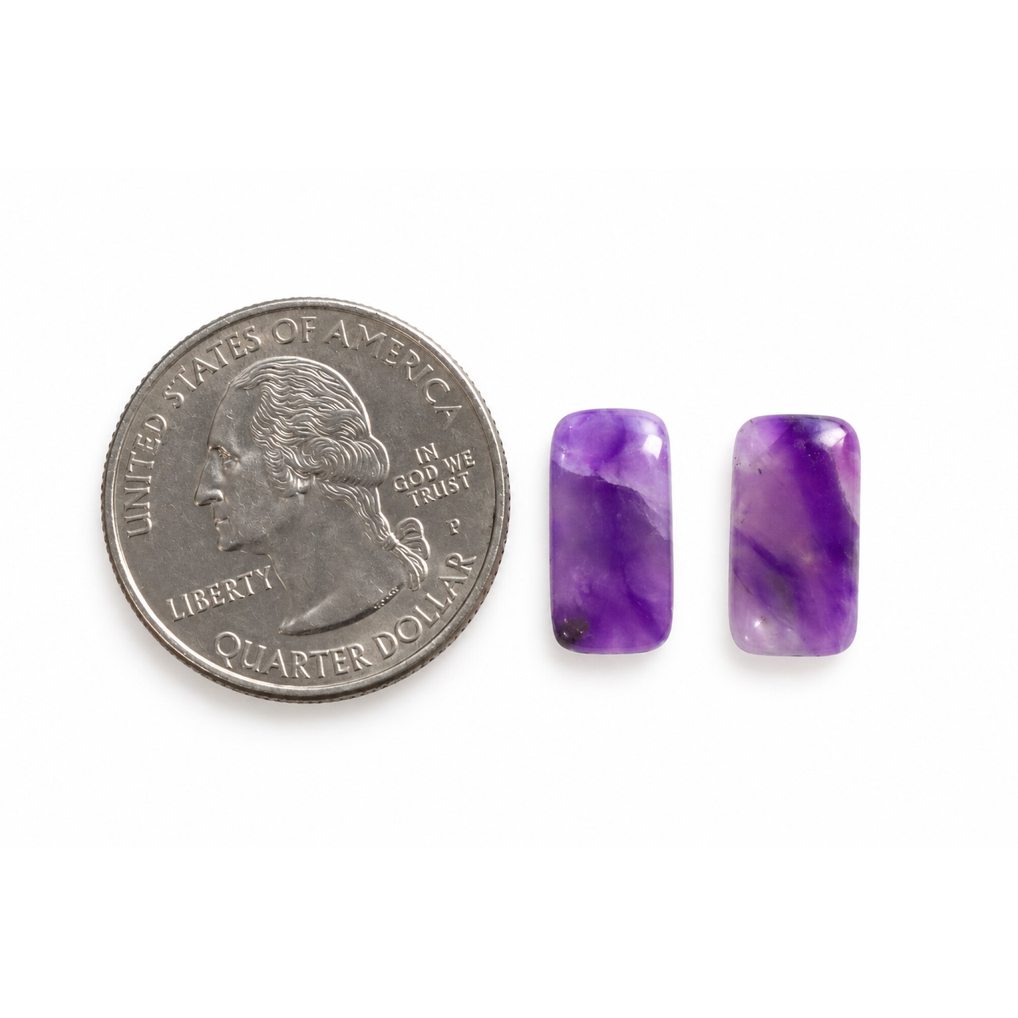 Naturally formed purple sugilite matched pair 13mm – photo 2