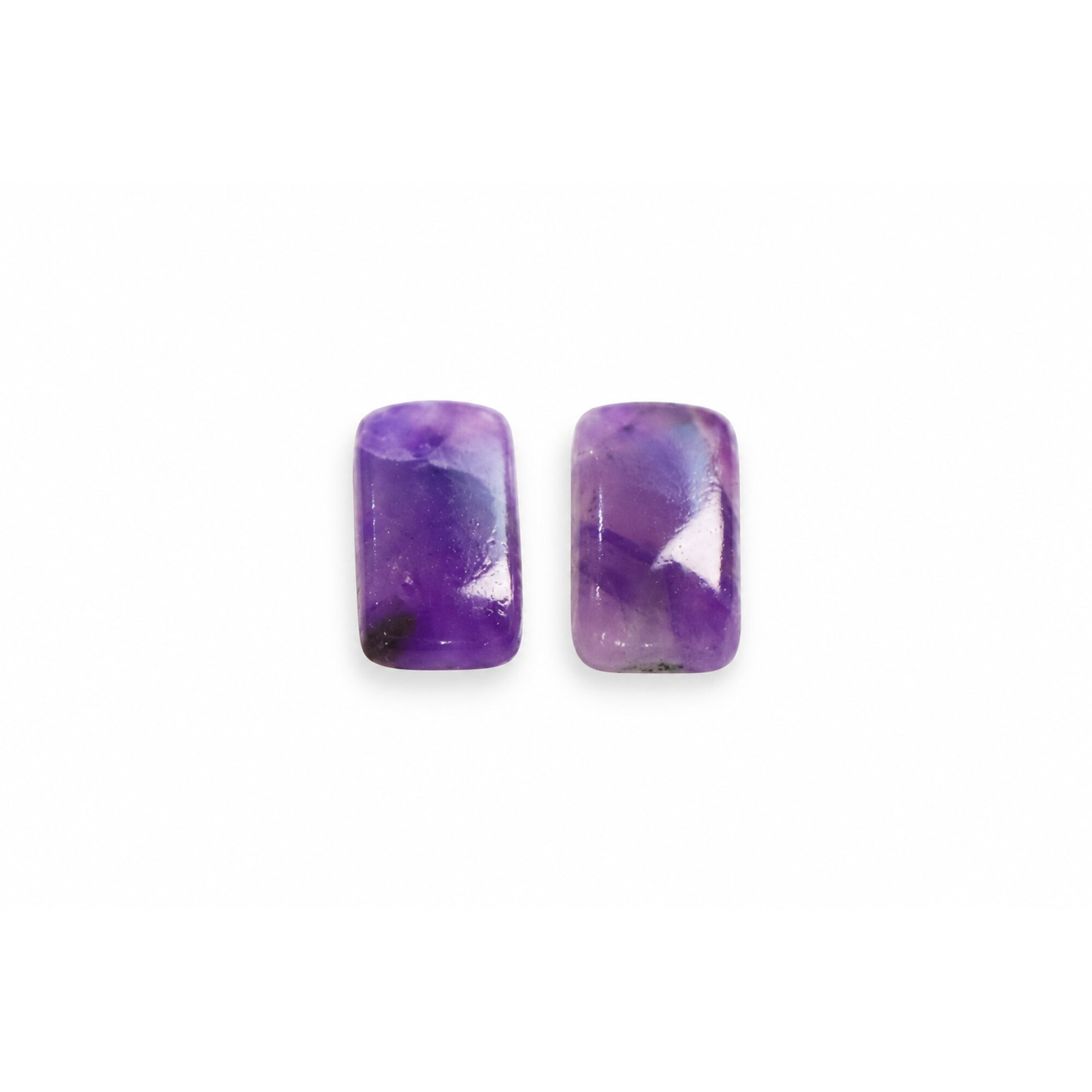 Naturally formed purple sugilite matched pair 13mm – photo 4
