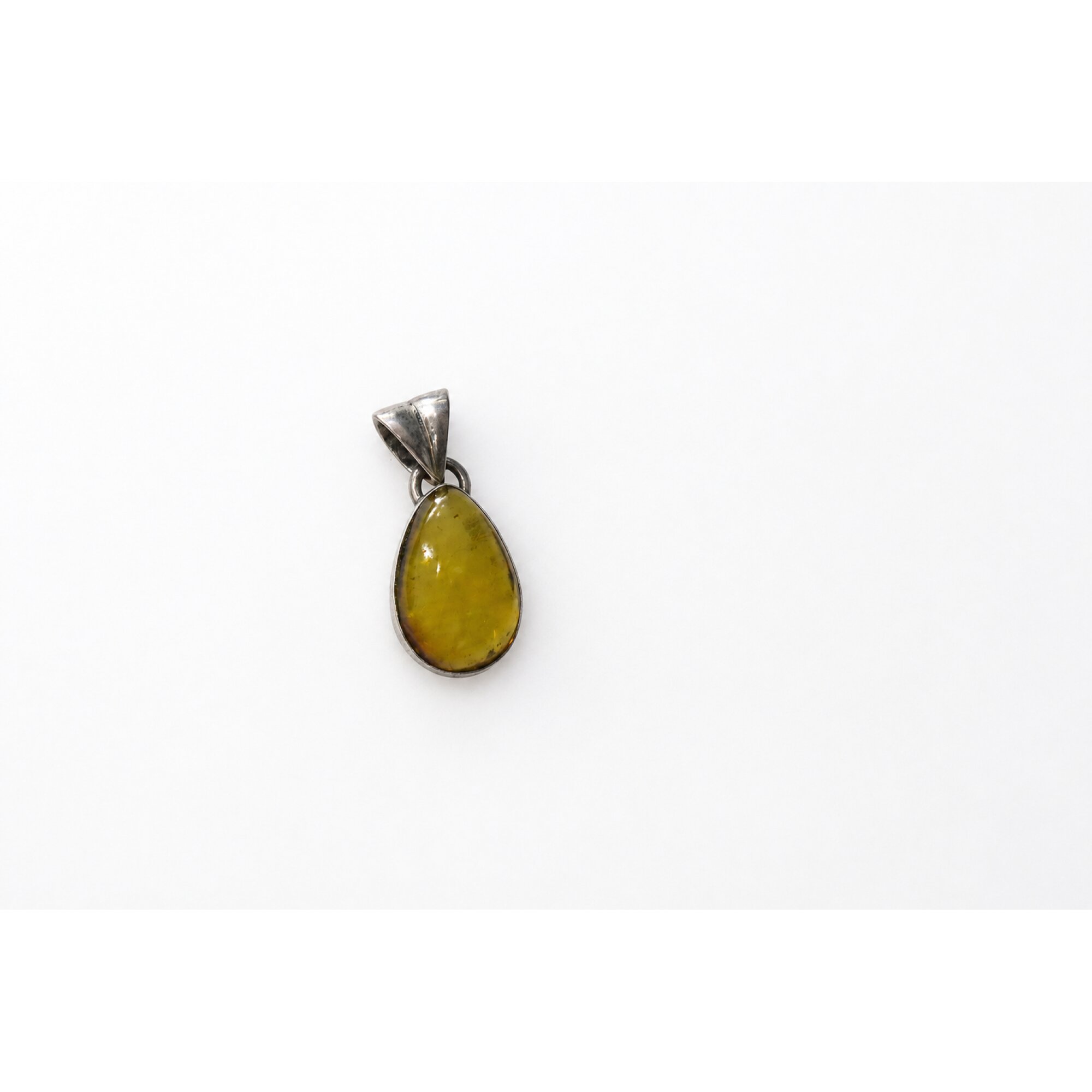 Master crafted sky blue Dominican amber sterling silver pendant 24mm – photo 4
