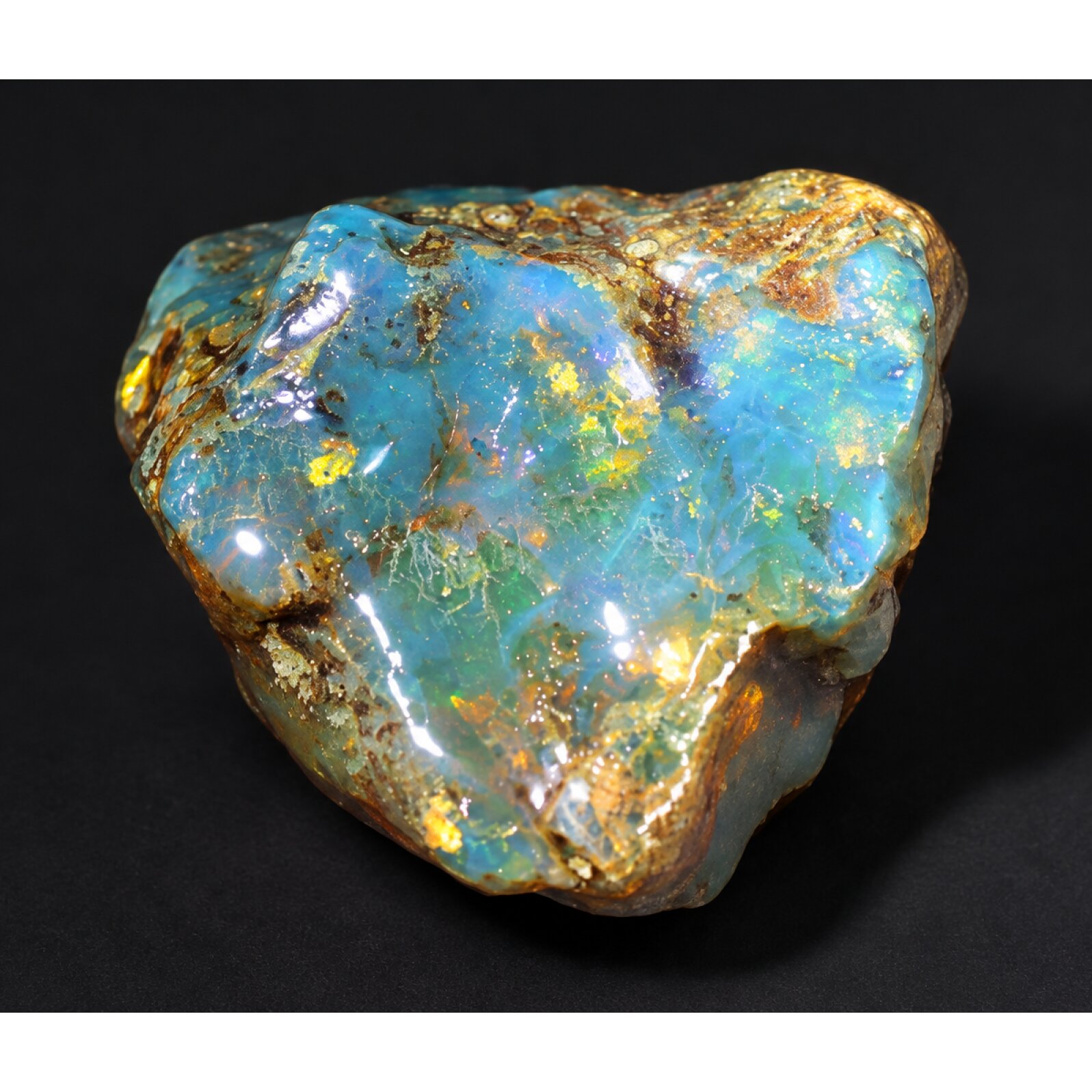 Natural sky blue rough specimen Dominican amber 40mm