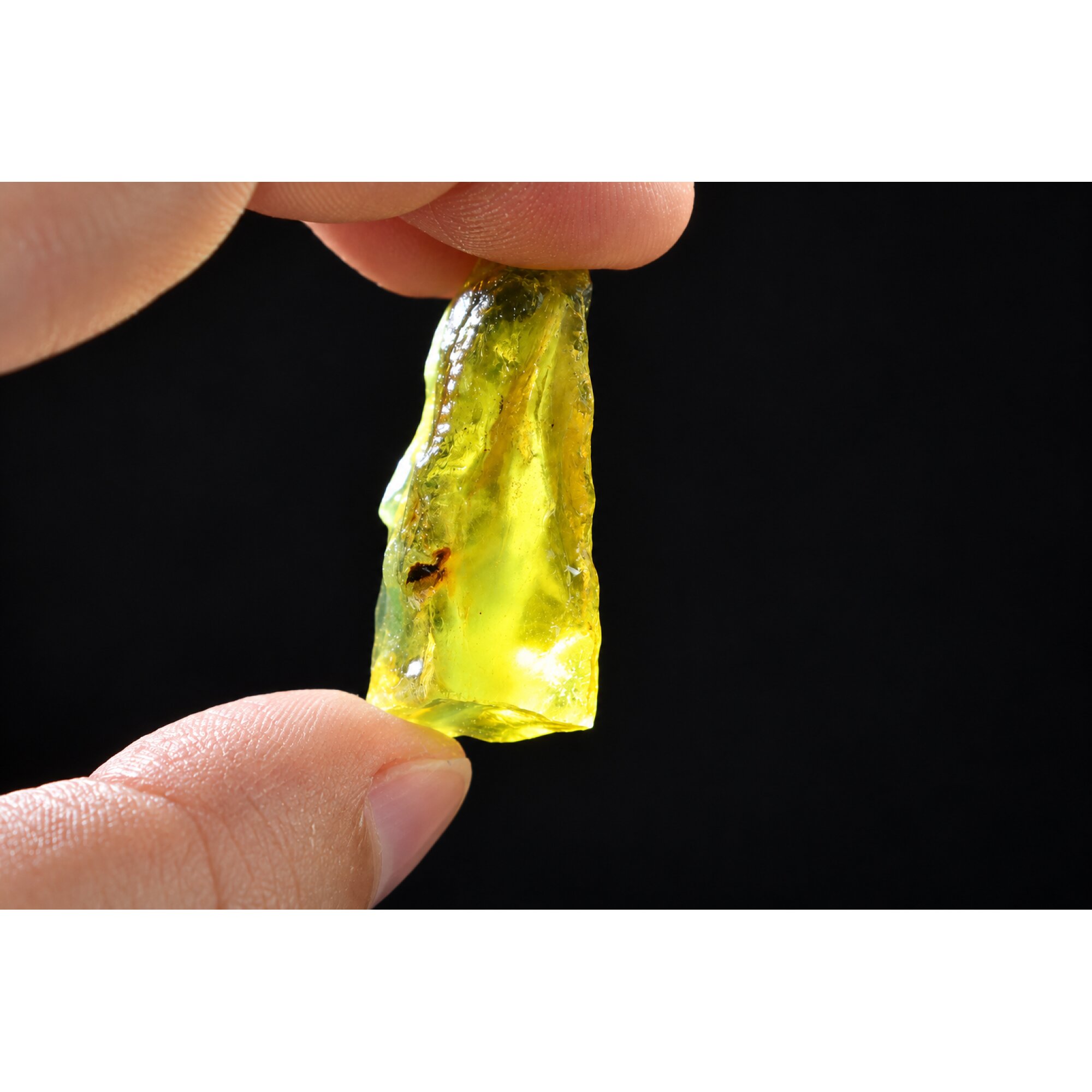 Naturally formed orange blue rough specimen Dominican amber 38mm – photo 12