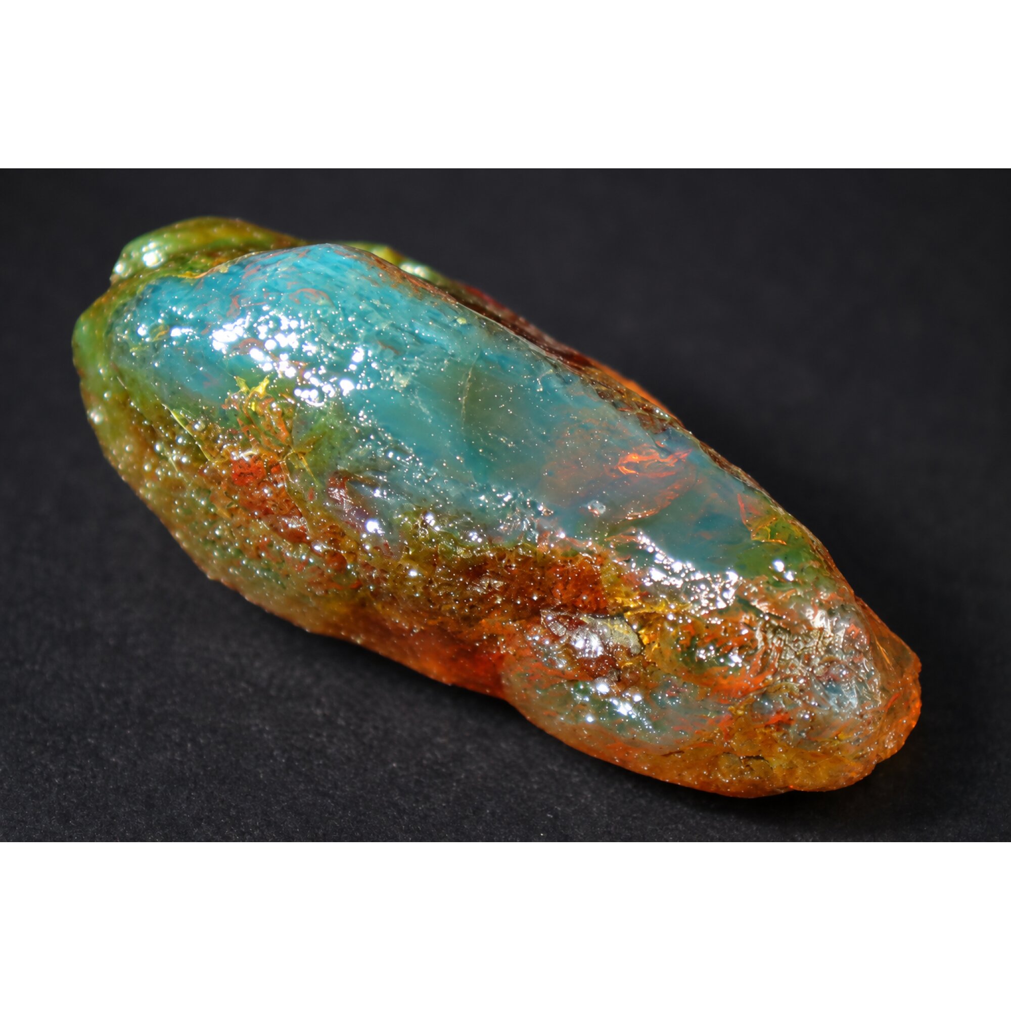 Genuine orange blue rough specimen Dominican amber 53mm – photo 18