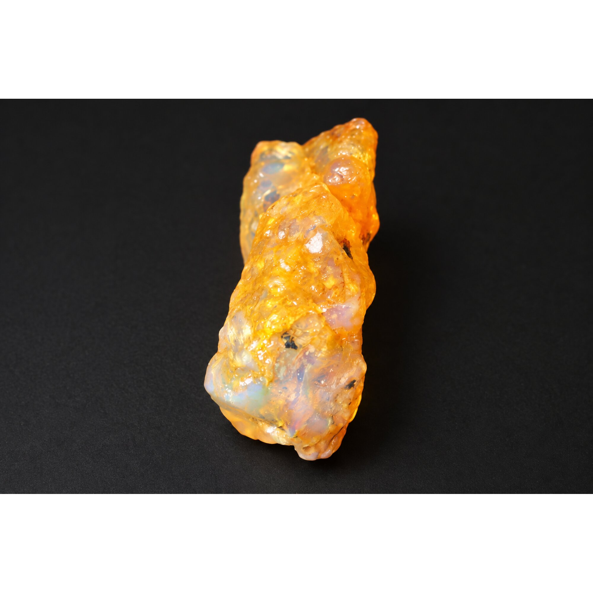 Genuine orange blue rough specimen Dominican amber 43mm – photo 3