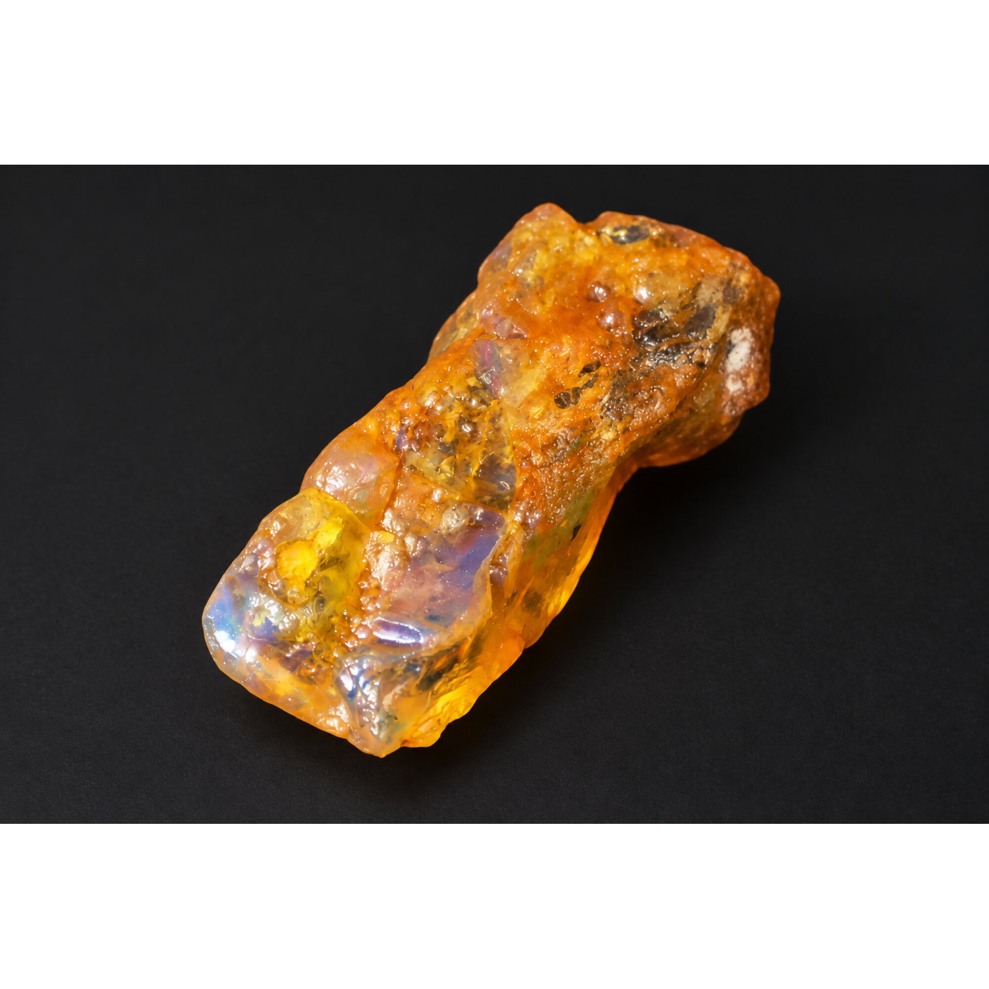 Genuine orange blue rough specimen Dominican amber 43mm – photo 8