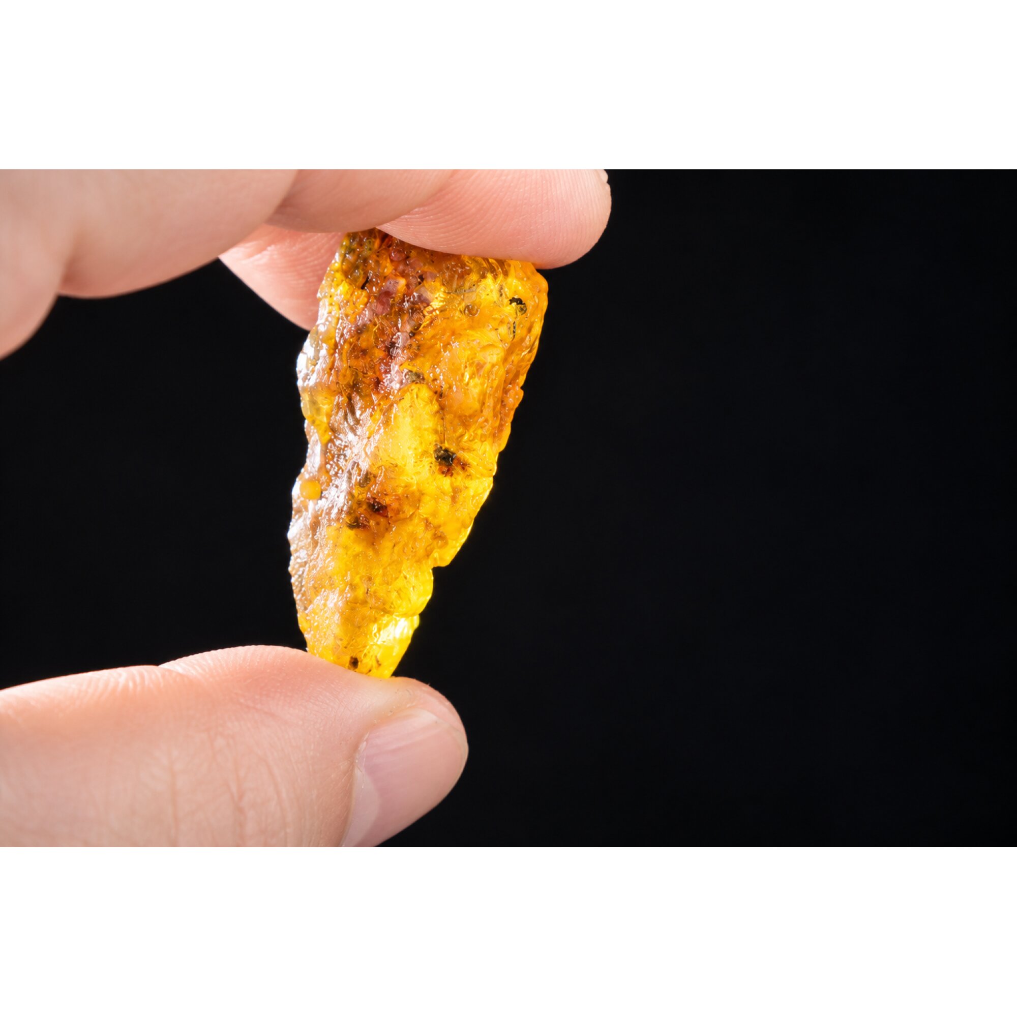 Genuine orange blue rough specimen Dominican amber 43mm – photo 16