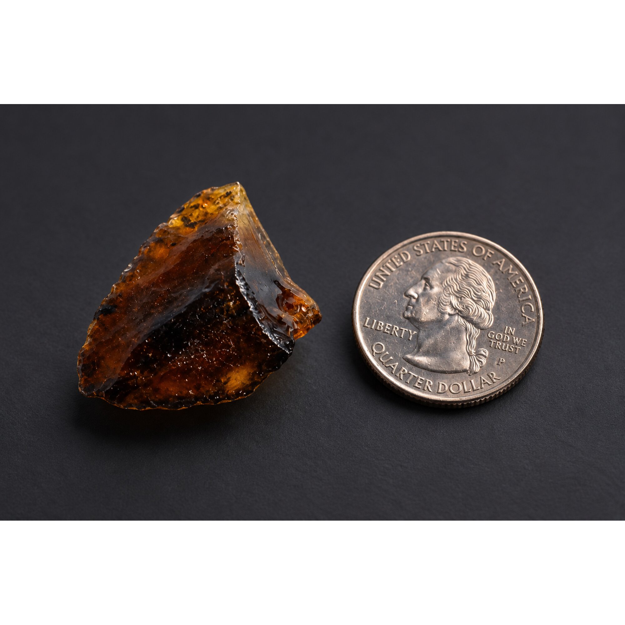 Authentic sky blue rough specimen Dominican amber 35mm – photo 5