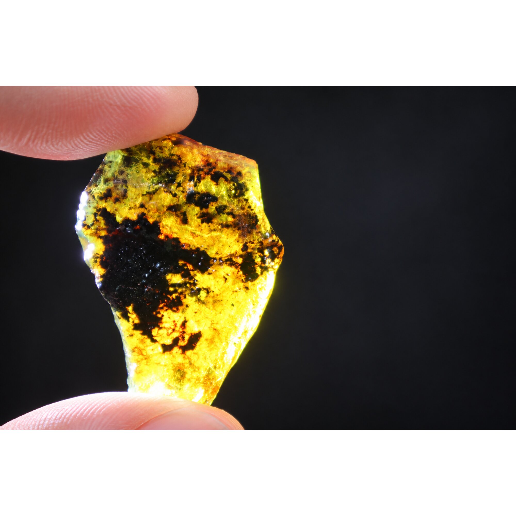 Genuine sky blue rough specimen Dominican amber 45mm – photo 10