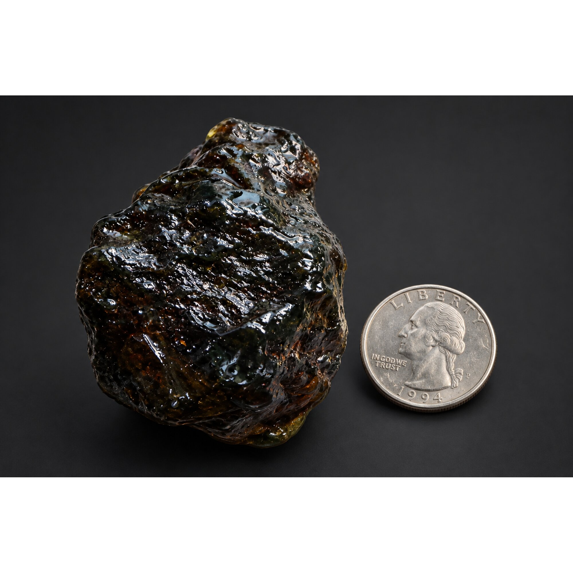 Authentic deep green blue rough specimen Dominican amber 60mm – photo 4