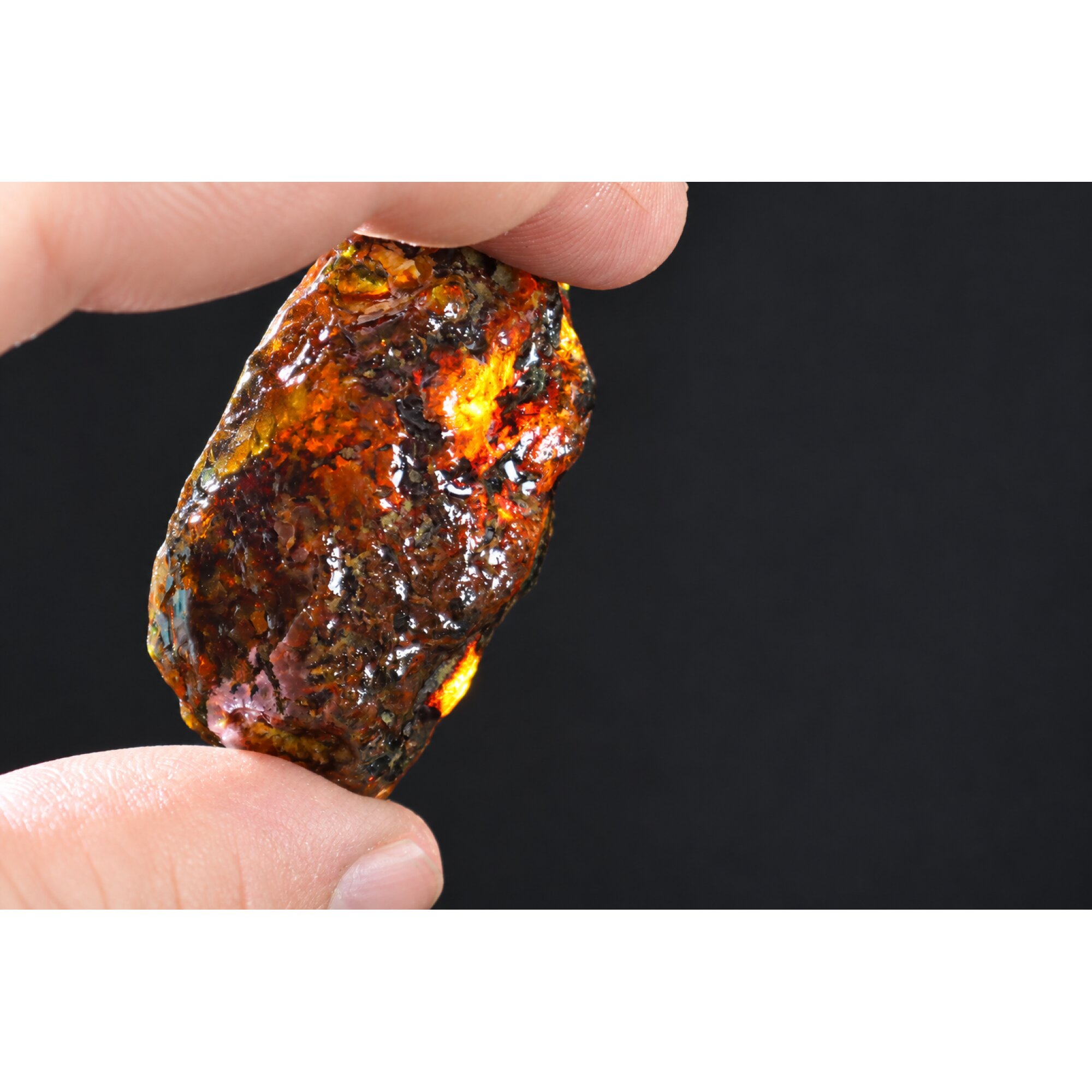 Genuine green blue rough specimen Dominican amber 50mm – photo 14