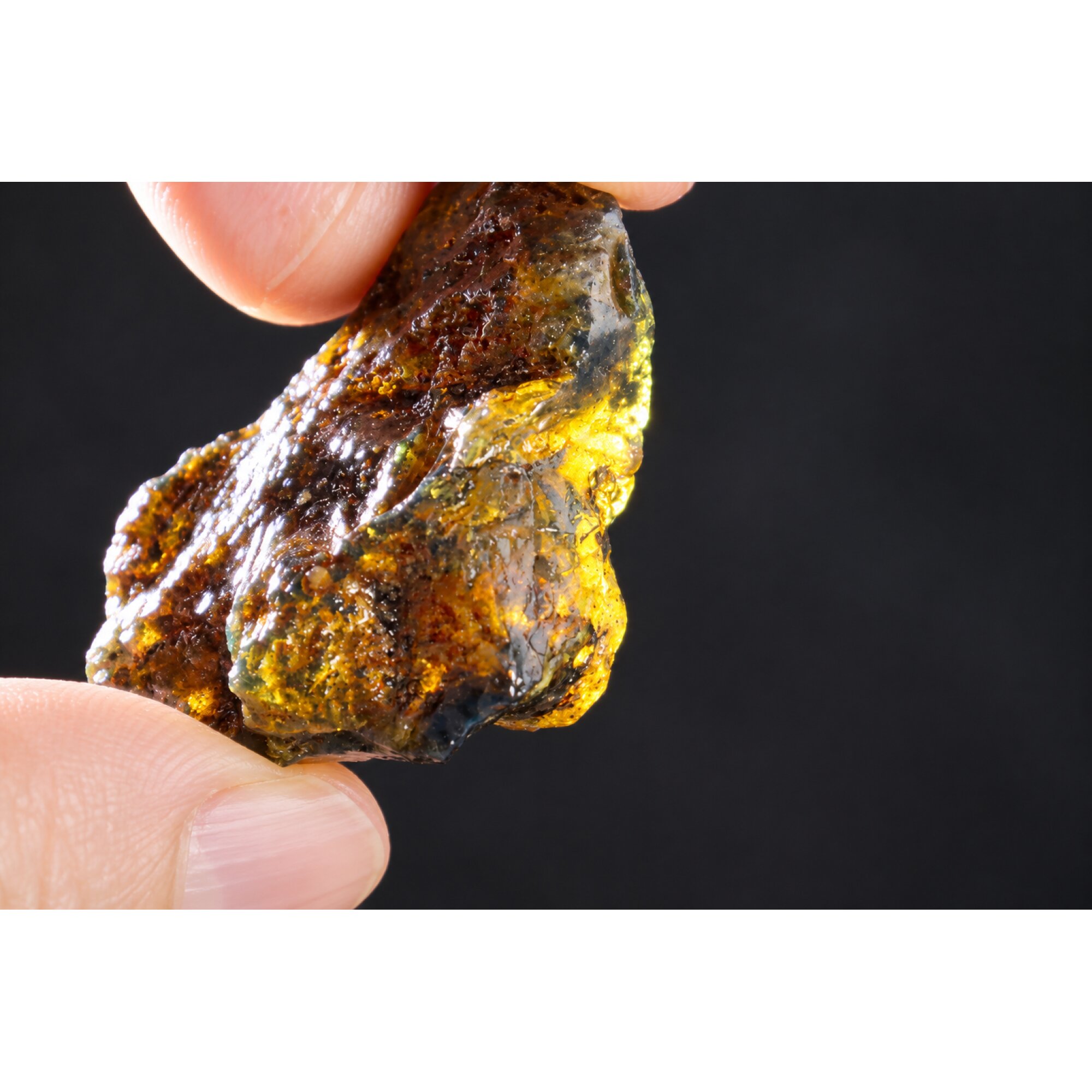 Authentic sky blue rough specimen Dominican amber 44mm – photo 8