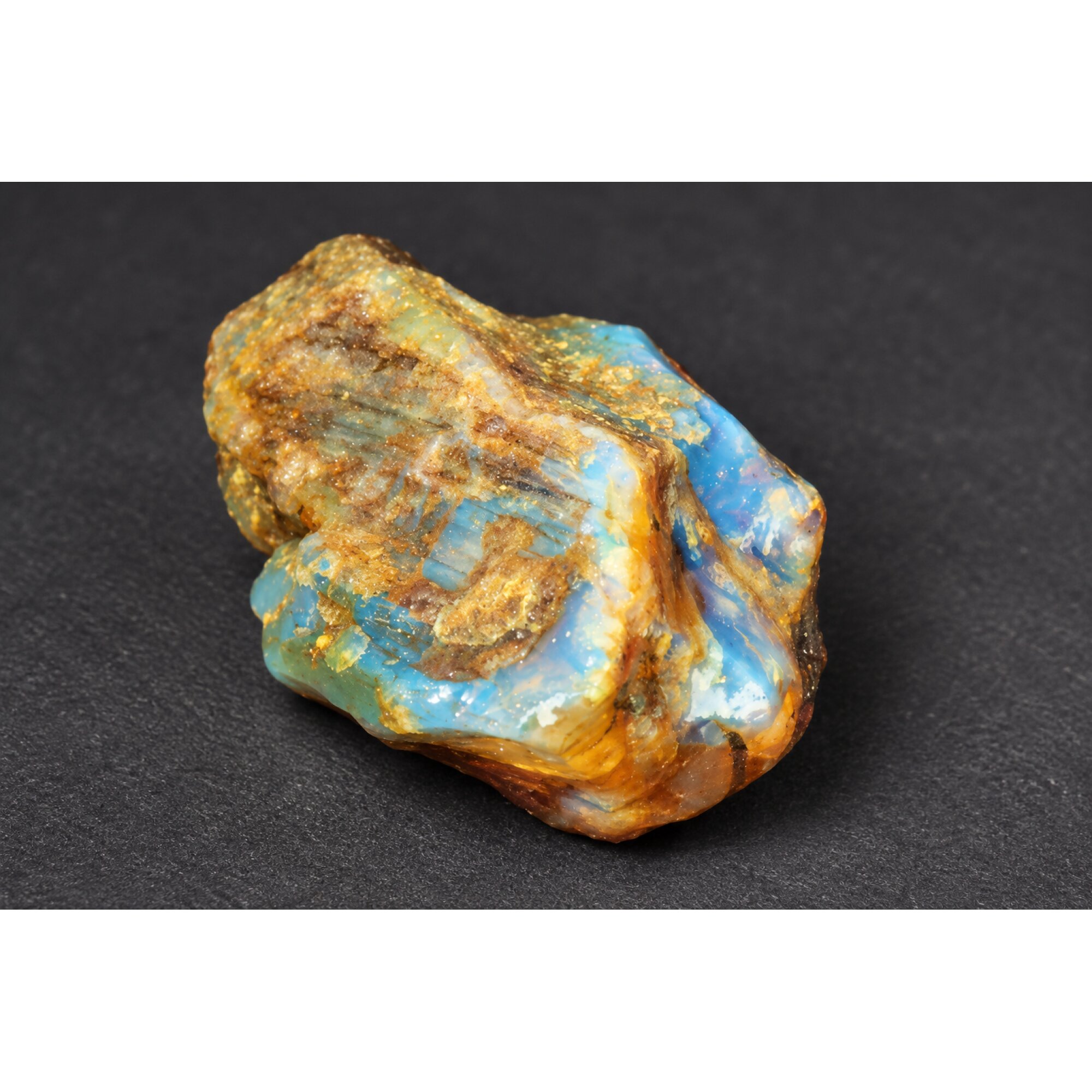 Authentic sky blue rough specimen Dominican amber 30mm – photo 4