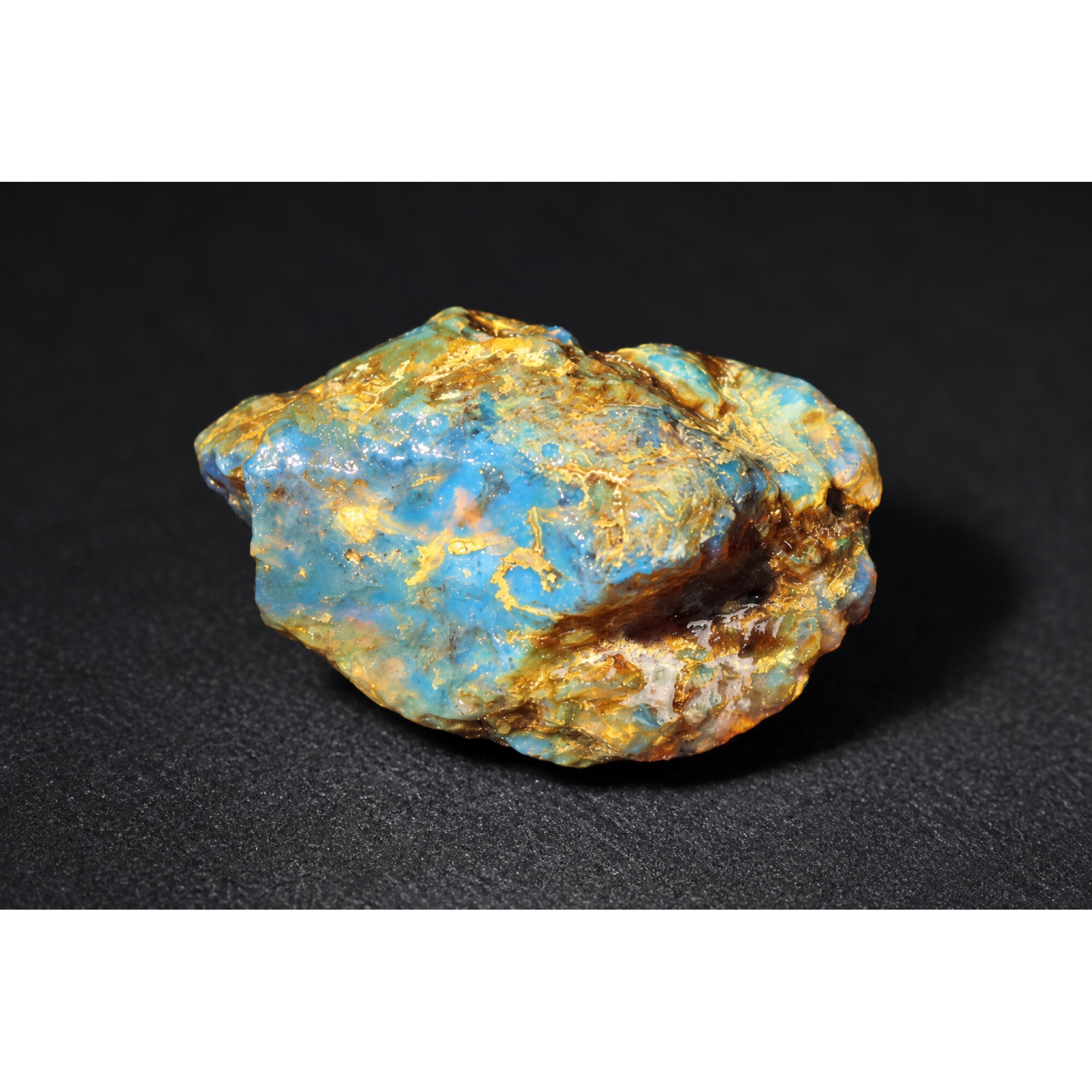 Authentic sky blue rough specimen Dominican amber 36mm – photo 15
