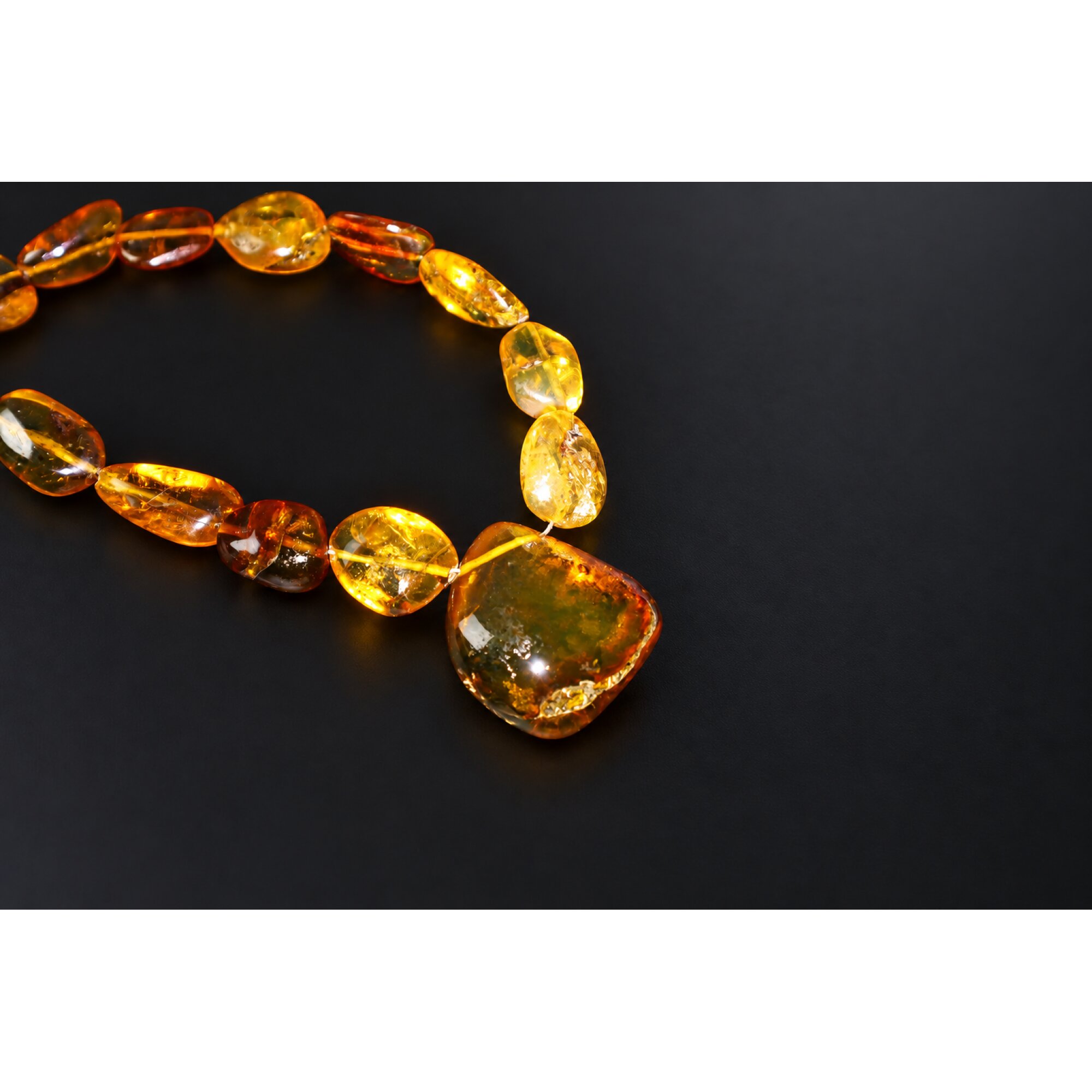 Real green red Dominican amber sterling silver necklace 19.3in – photo 9