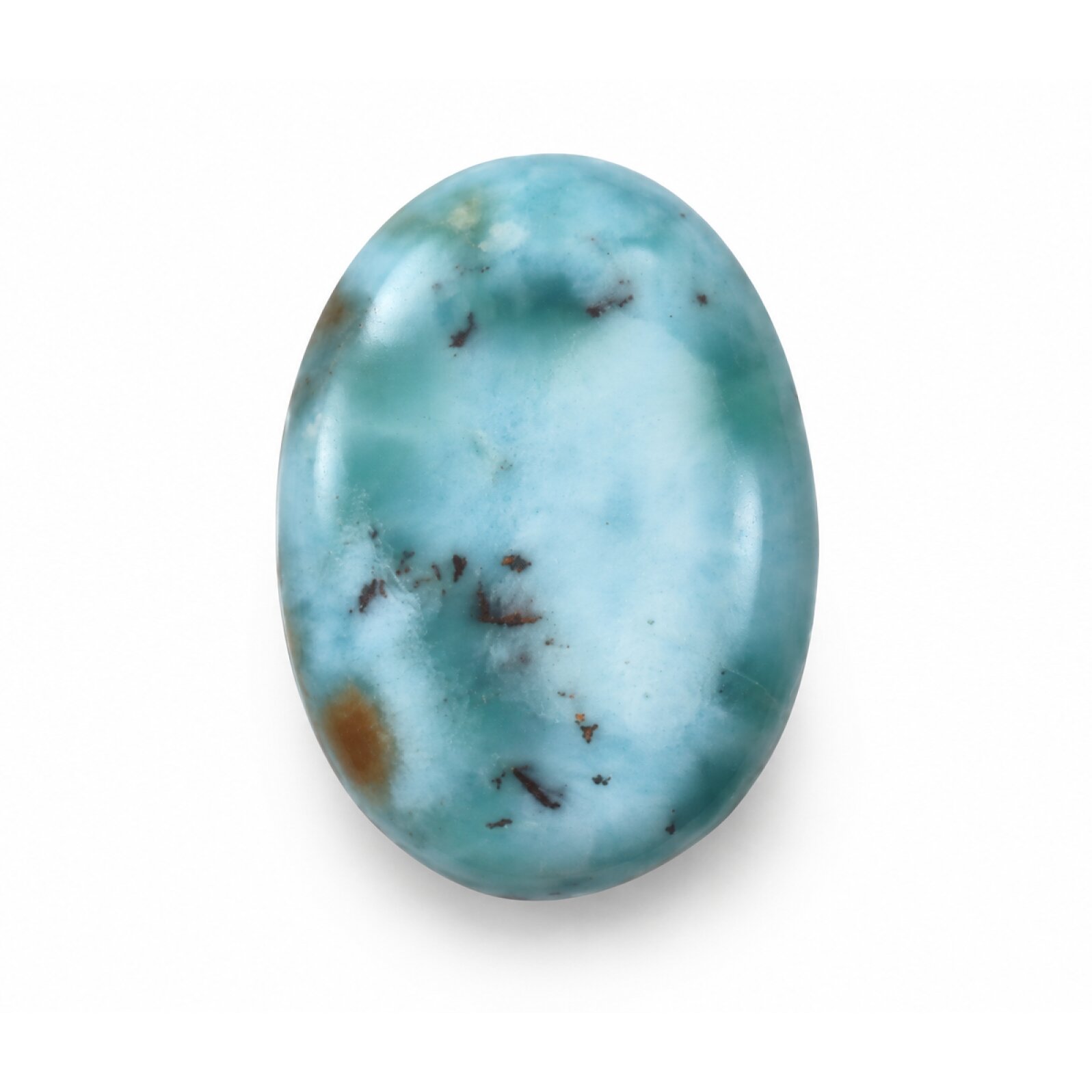 Artisan crafted red blue Dominican Larimar cabochon 20mm