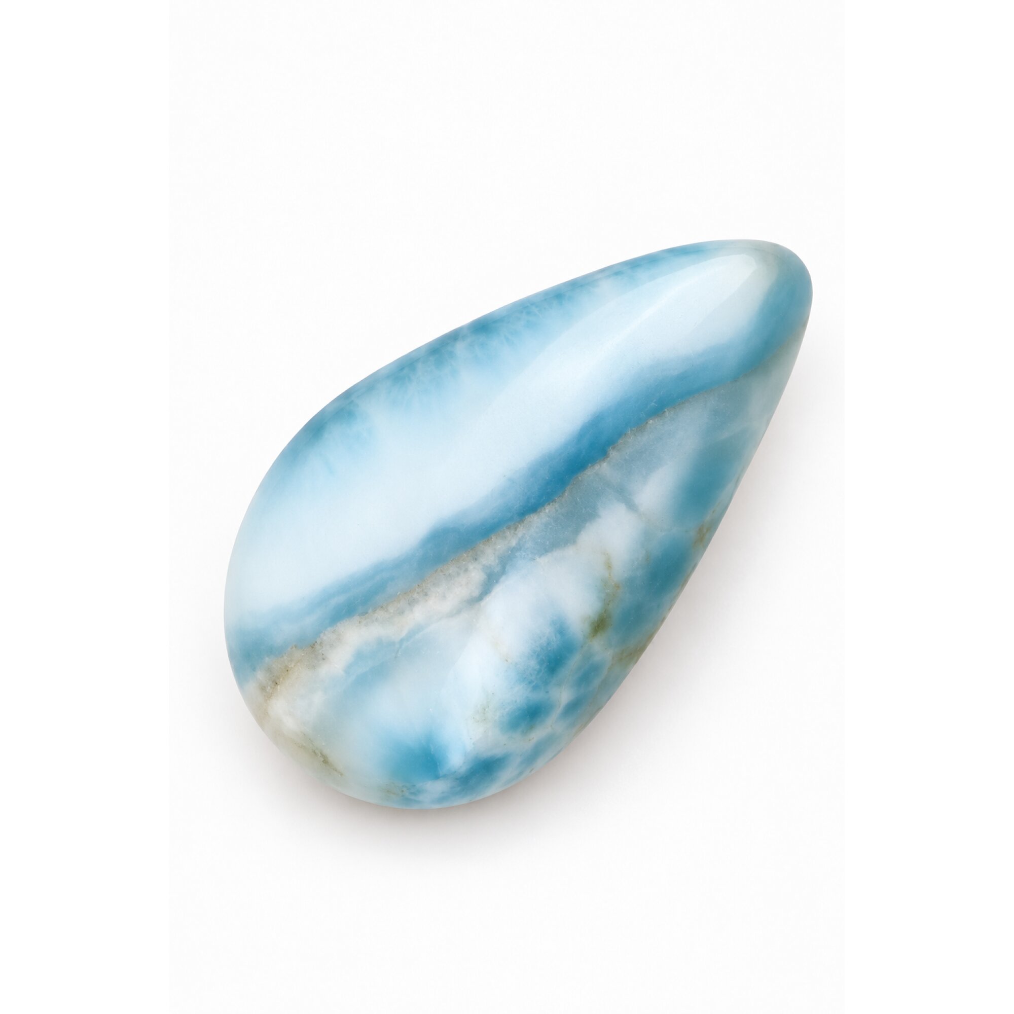 Master crafted ocean blue Dominican Larimar cabochon 28mm – photo 4