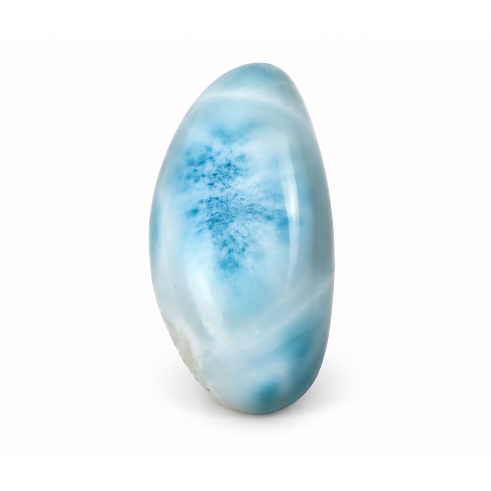 Master crafted sky blue Dominican Larimar cabochon 35mm