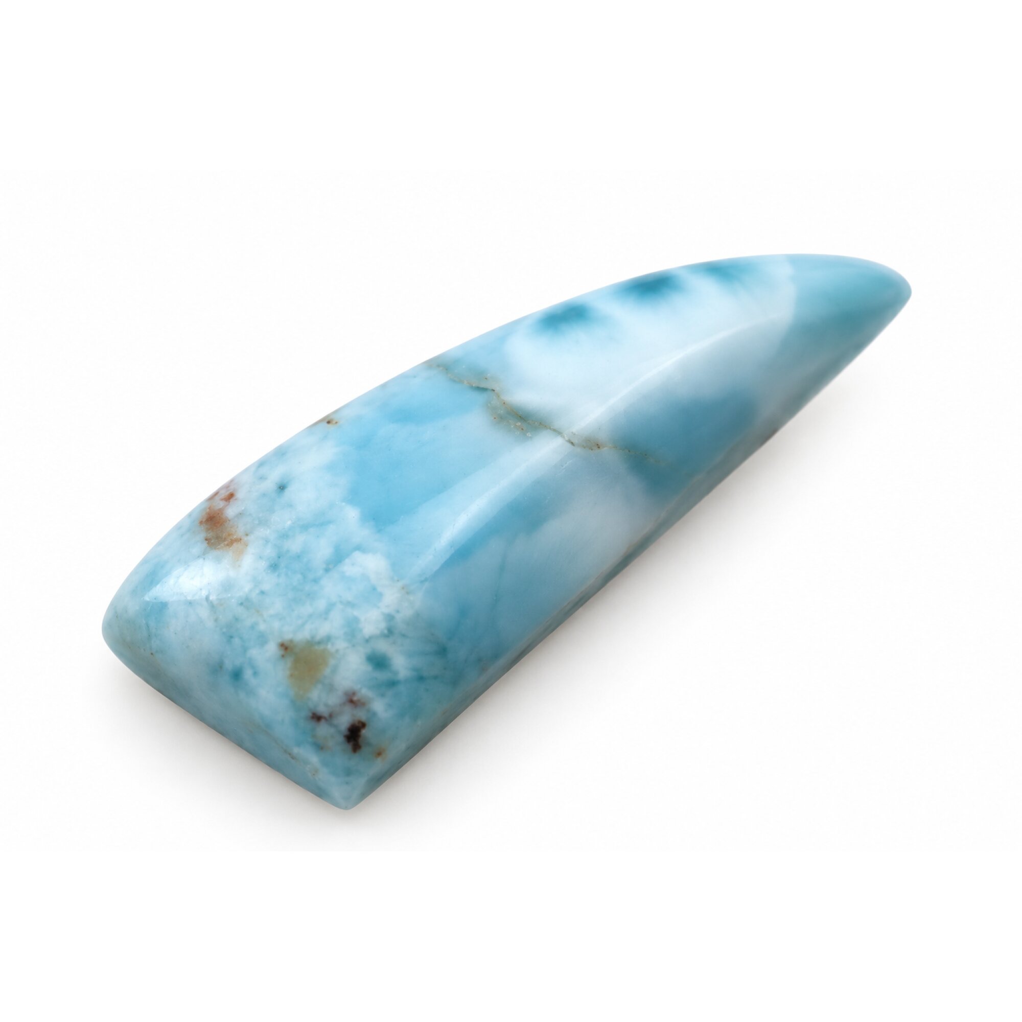 Handmade sky blue Dominican Larimar cabochon 30mm – photo 3