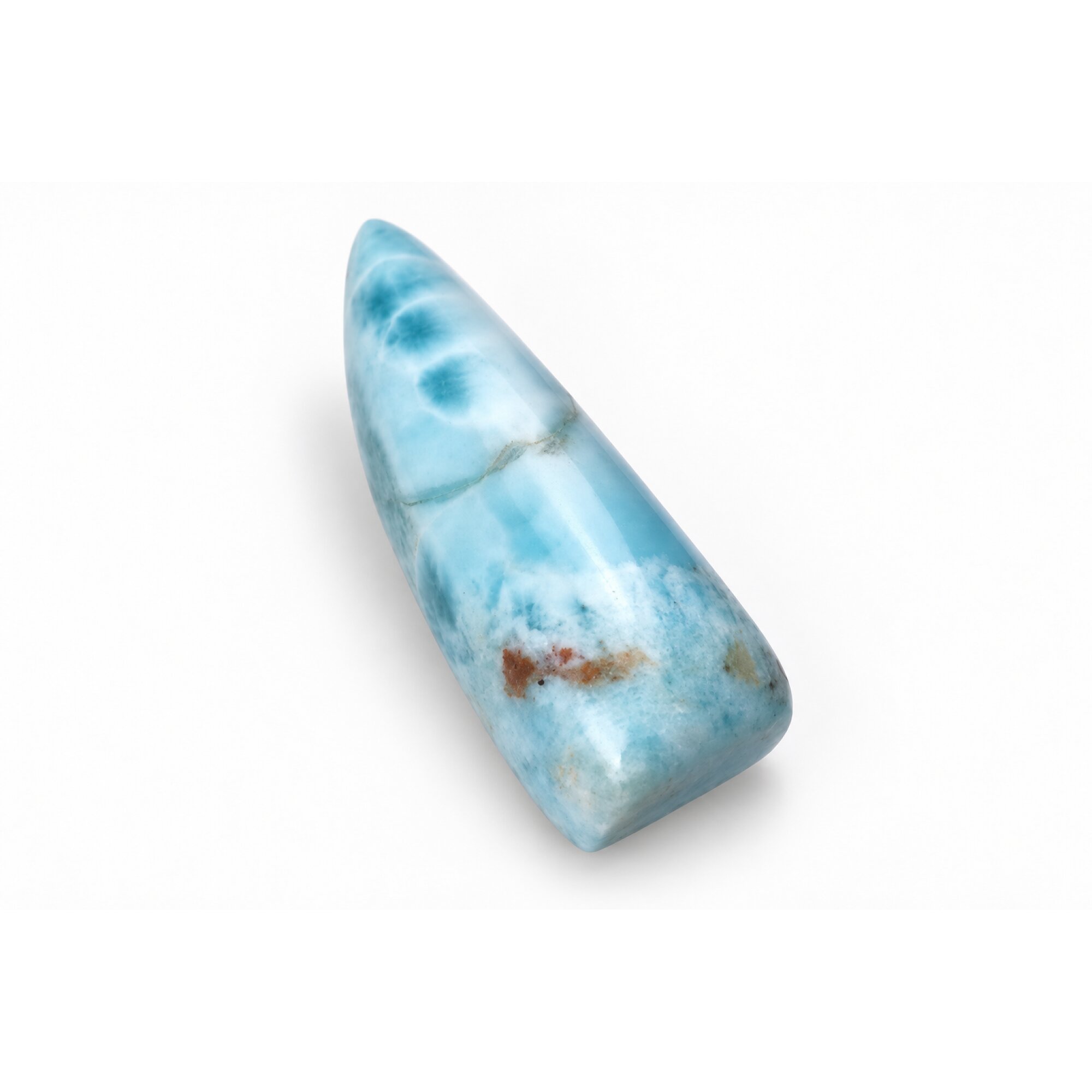 Handmade sky blue Dominican Larimar cabochon 30mm – photo 5