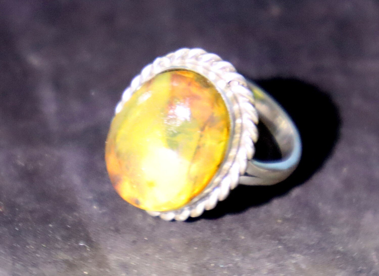 Exquisite Natural Clear Light Blue Amber .925 Sterling Silver Ring #7 – photo 12