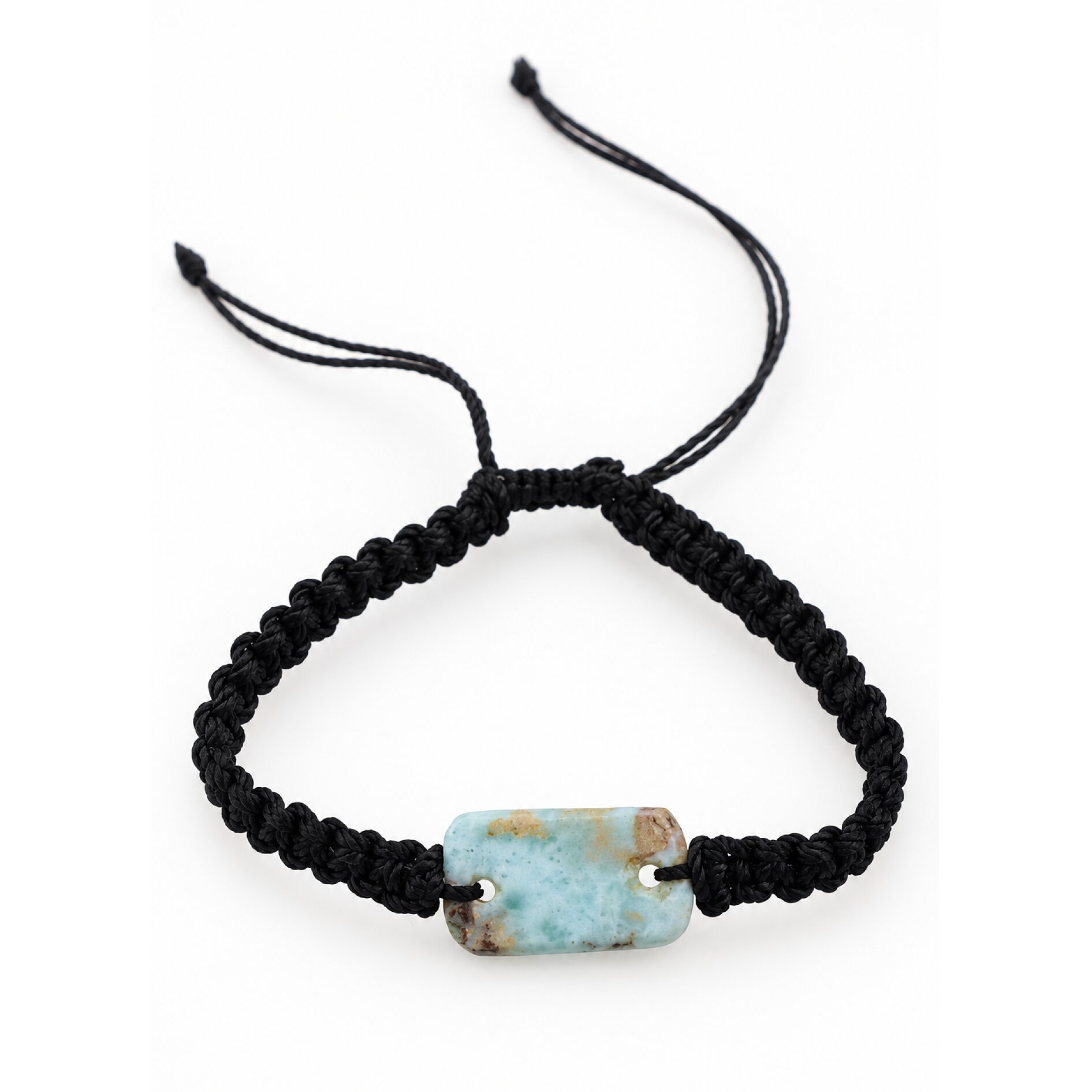 Genuine handcrafted red green blue Dominican Larimar macrame bracelet 22mm