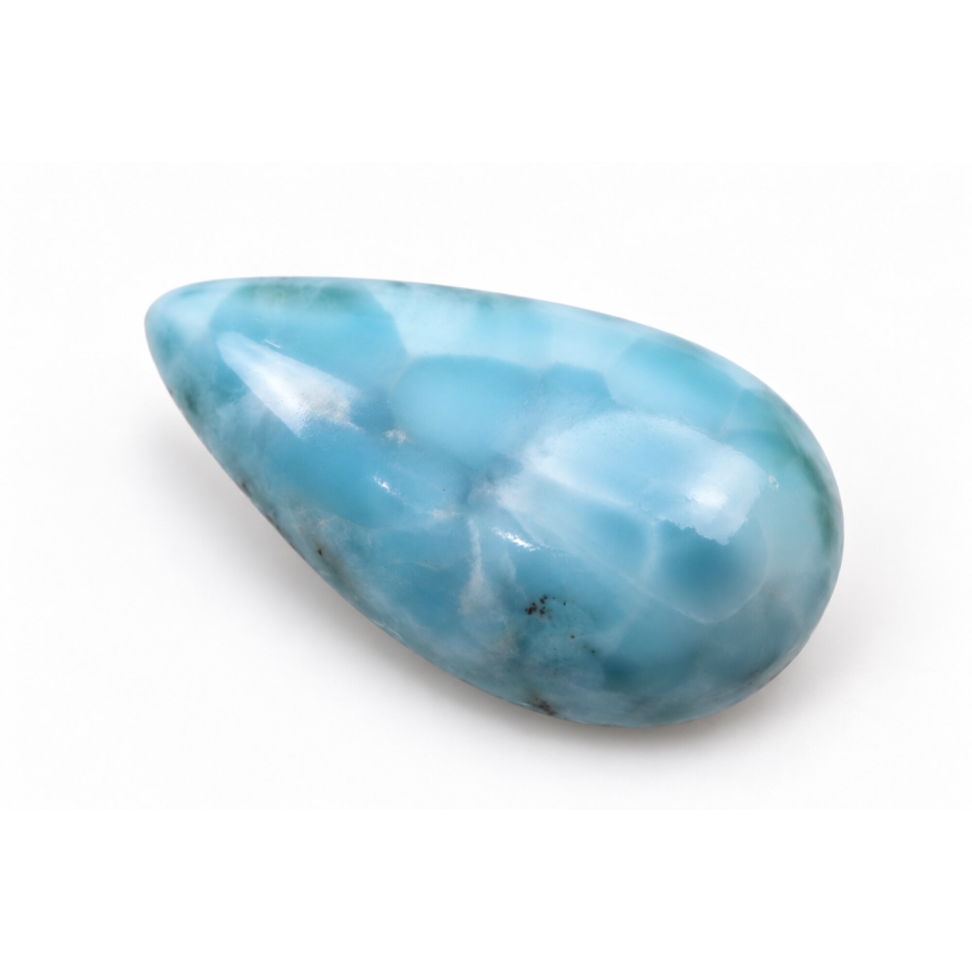 Genuine handcrafted sky blue Dominican Larimar cabochon 35mm – photo 12