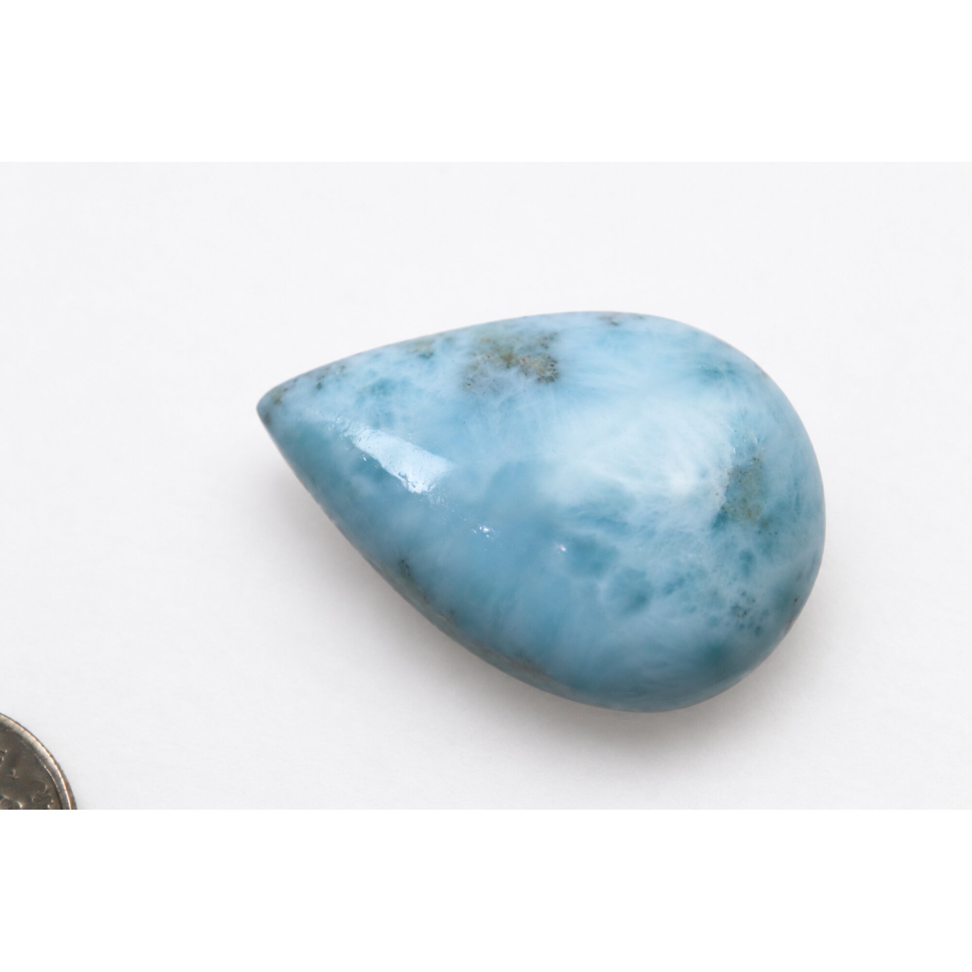 Authentic light blue Dominican Larimar cabochon 26mm – photo 3