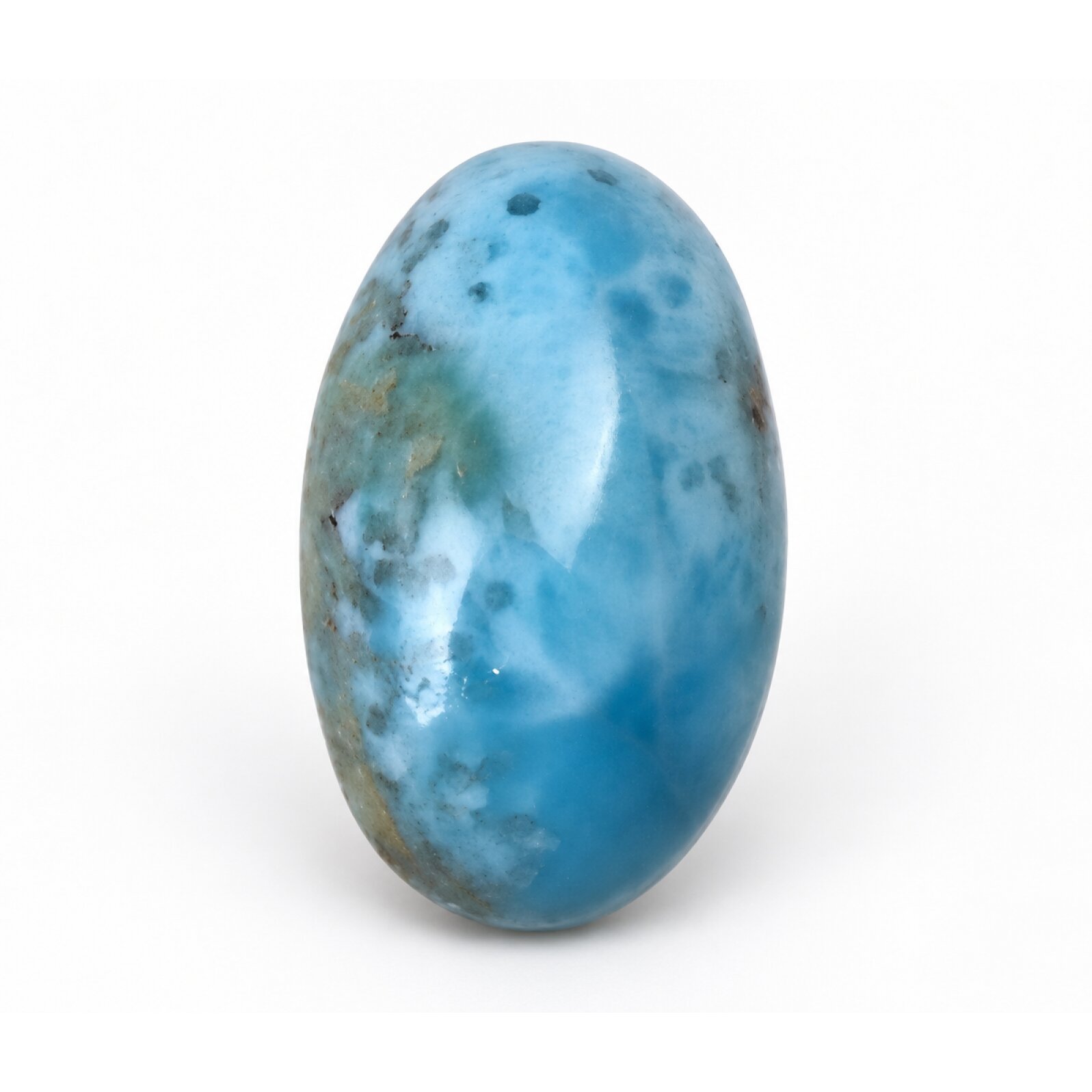 Authentic deep blue Dominican Larimar cabochon 22mm