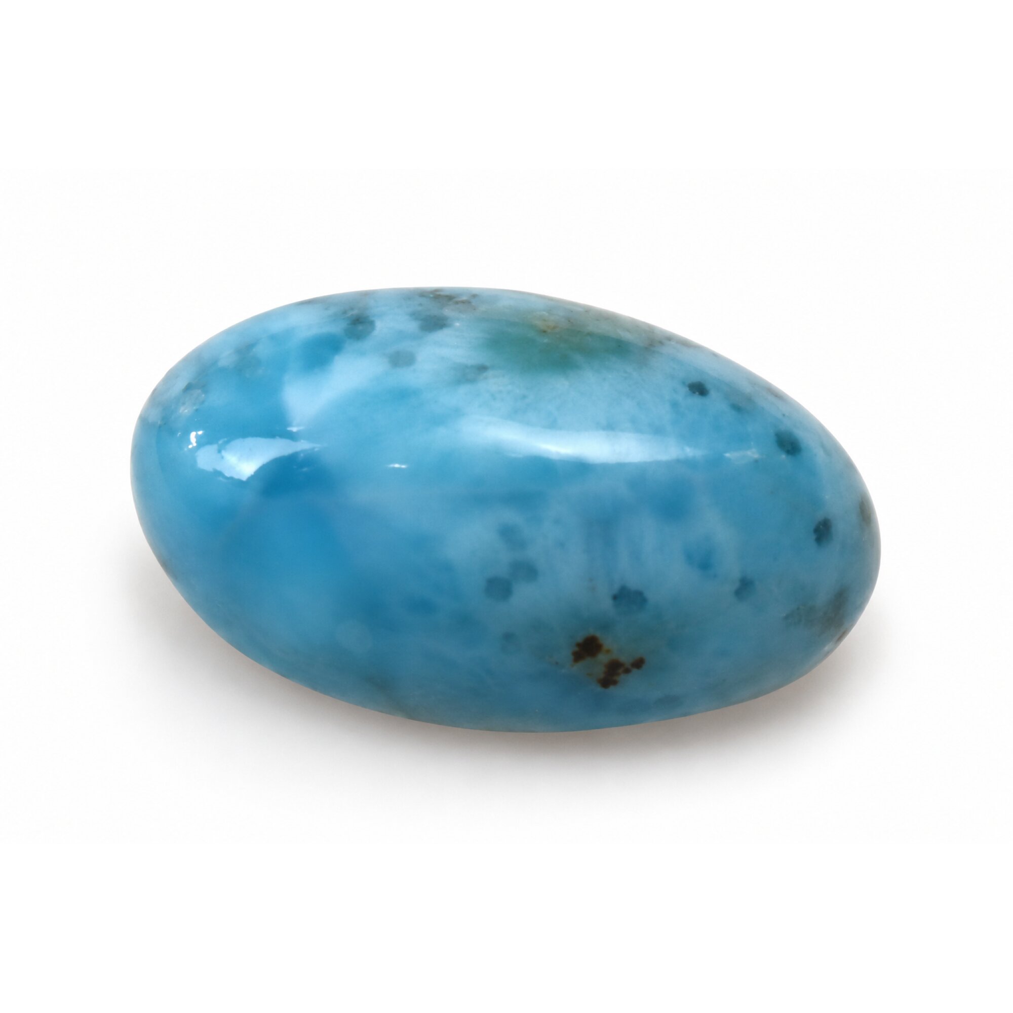 Authentic deep blue Dominican Larimar cabochon 22mm – photo 4