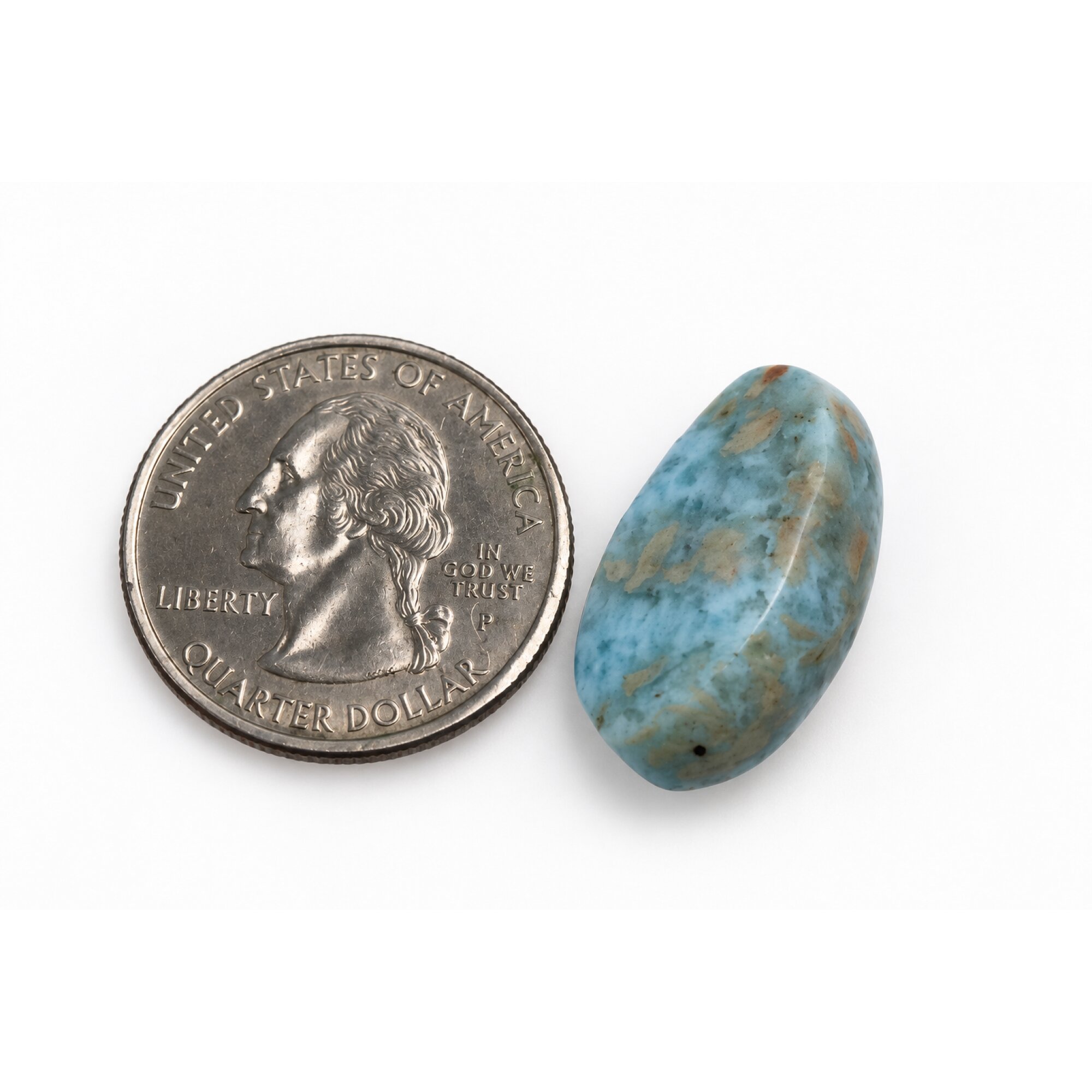 Authentic deep blue Dominican Larimar cabochon 22mm – photo 5