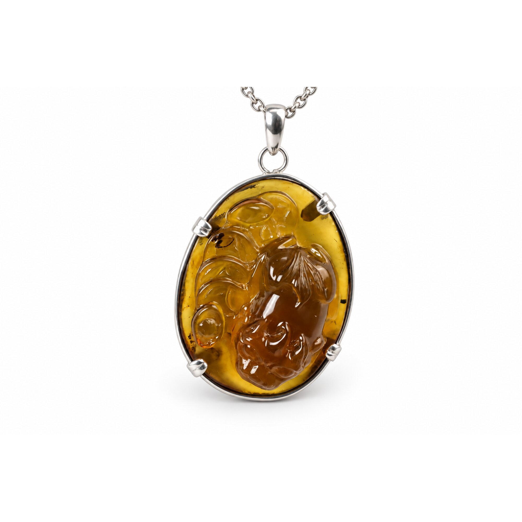 Earth mined sky blue Dominican amber sterling silver amber 55mm – photo 11