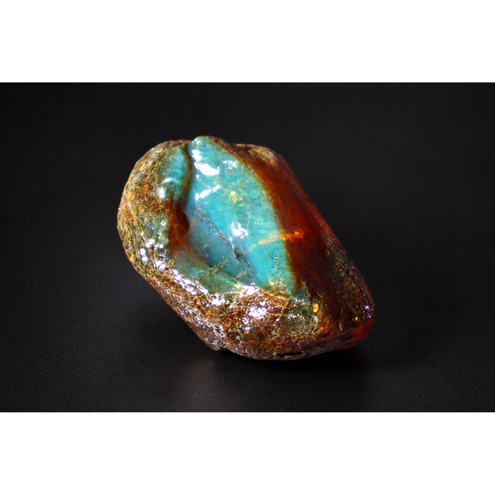 Genuine deep sea blue rough specimen Dominican amber 10.6g – photo 24