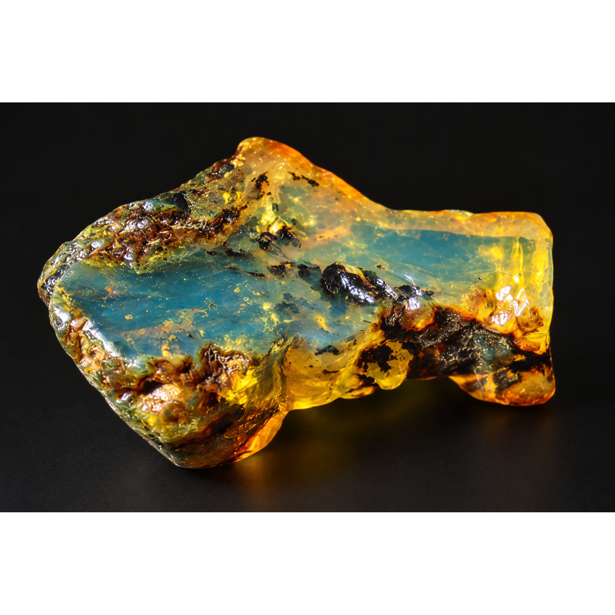 Genuine sky blue rough specimen Dominican amber 8.5g – photo 3