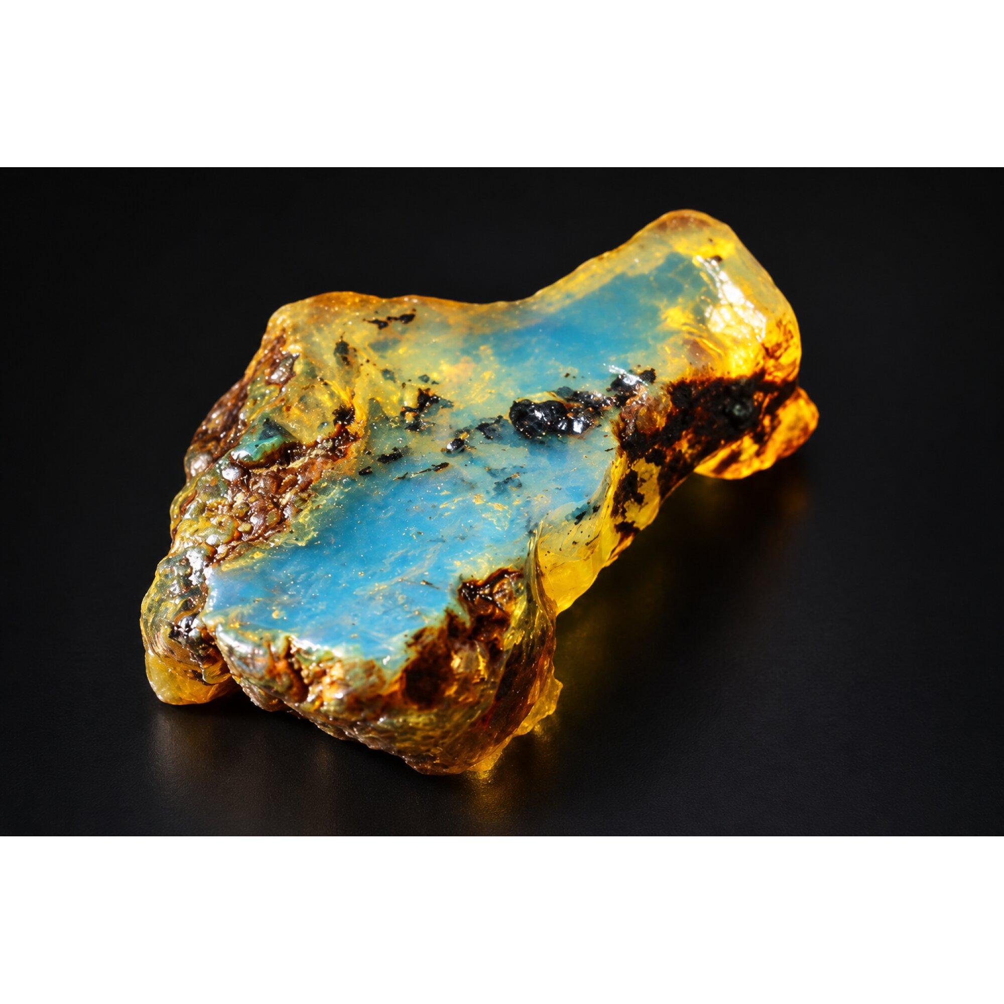 Genuine sky blue rough specimen Dominican amber 8.5g – photo 5