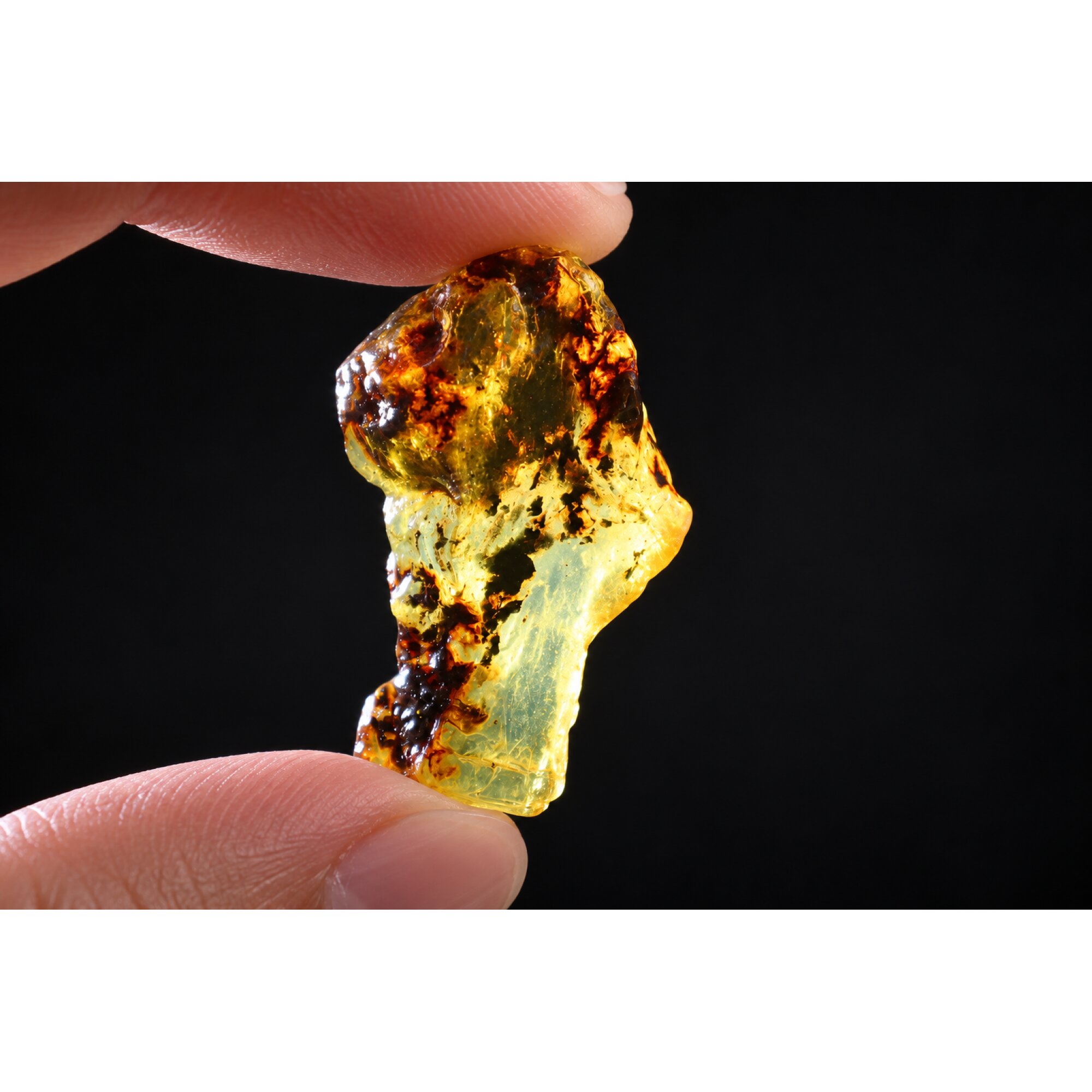 Genuine sky blue rough specimen Dominican amber 8.5g – photo 9