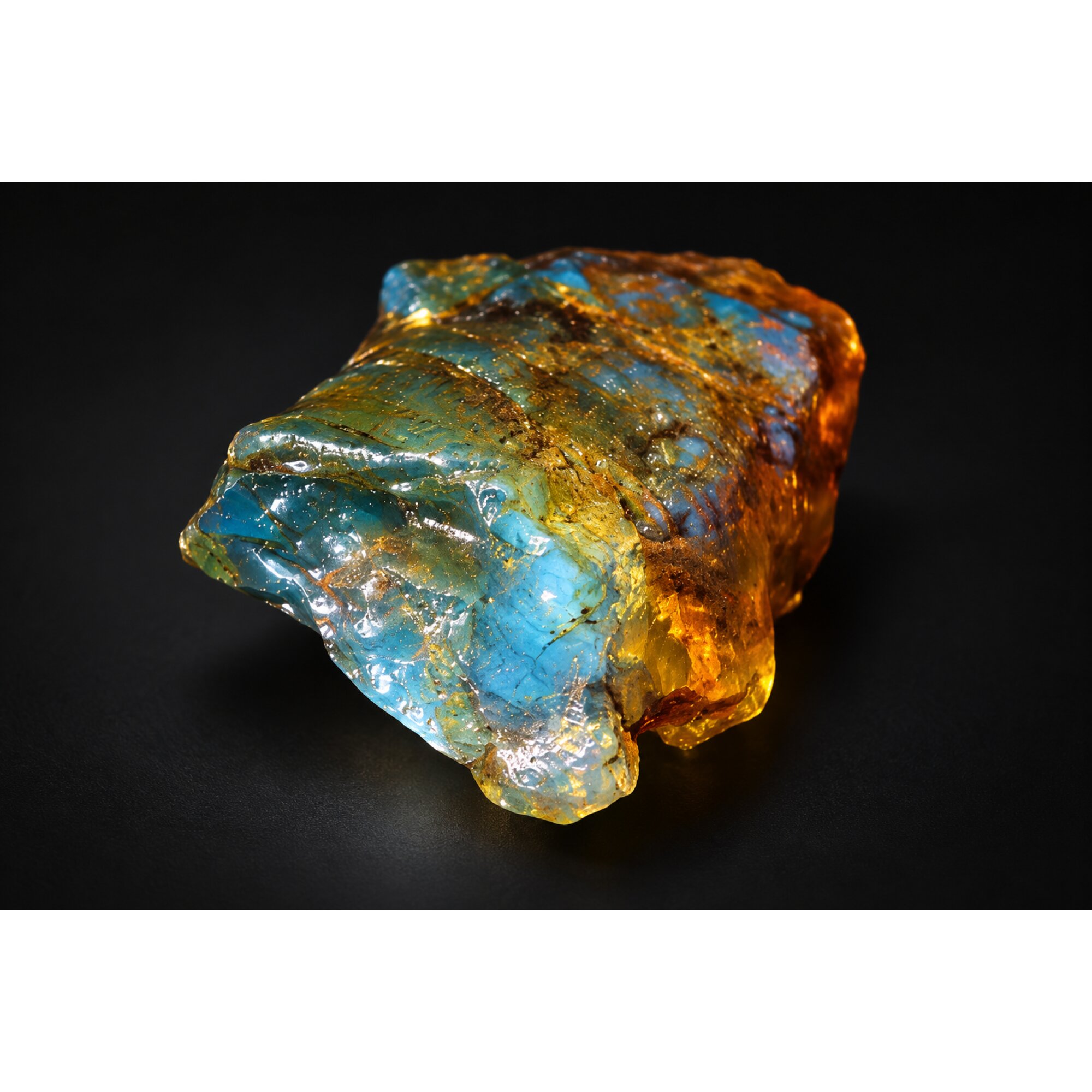 Earth mined green blue rough specimen Dominican amber 7.9g – photo 10