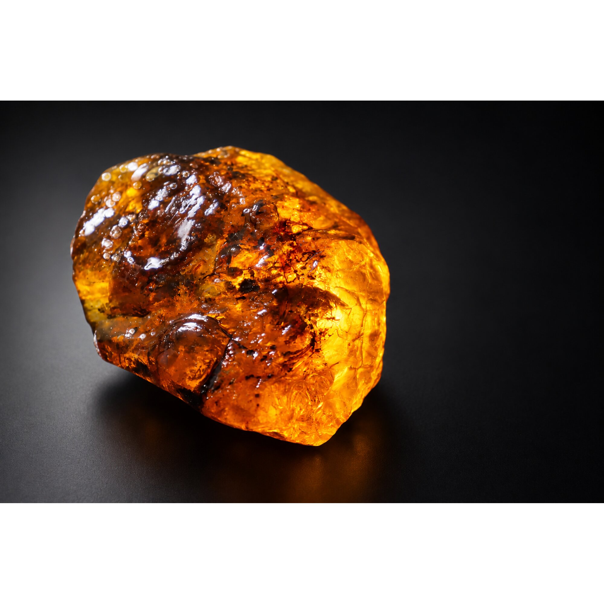 Untreated orange green rough specimen Dominican amber 45.1g – photo 18