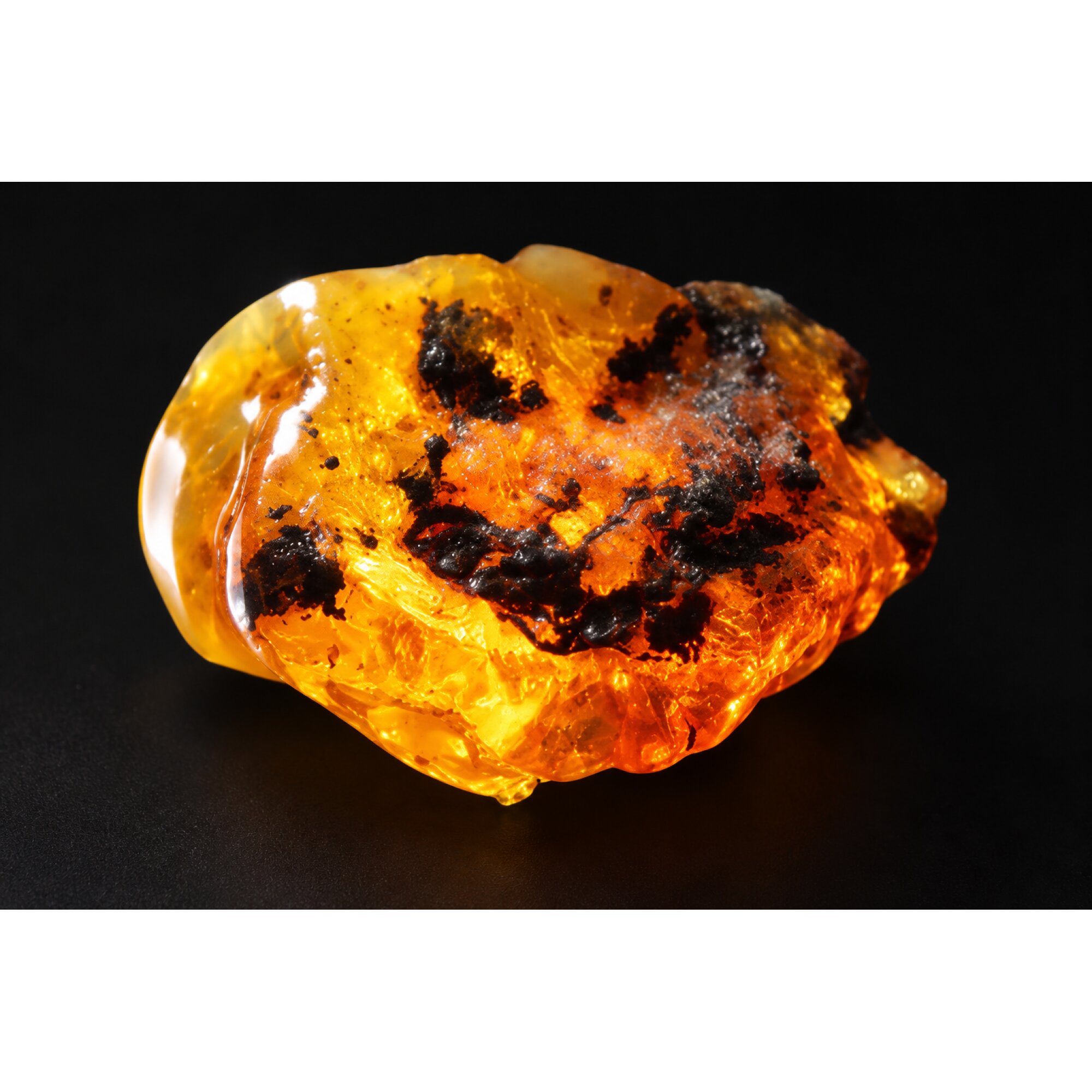 Nature created orange blue rough specimen Dominican amber 8.9g – photo 6