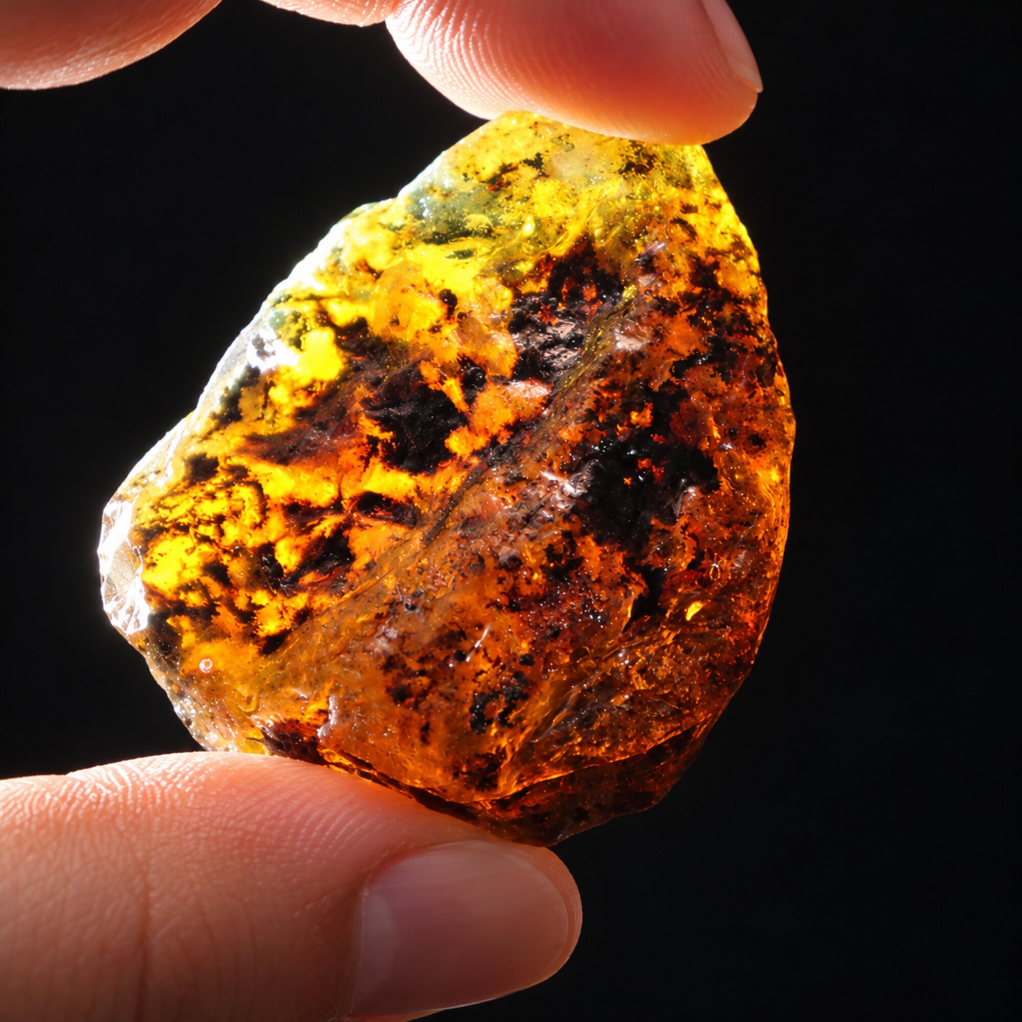 Pure natural green blue rough specimen Dominican amber 19.8g – photo 5
