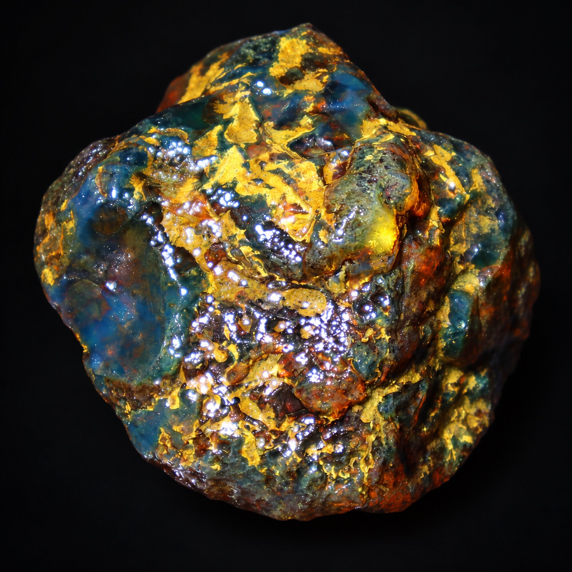 Genuine green blue rough specimen Dominican amber 32.8g – photo 2