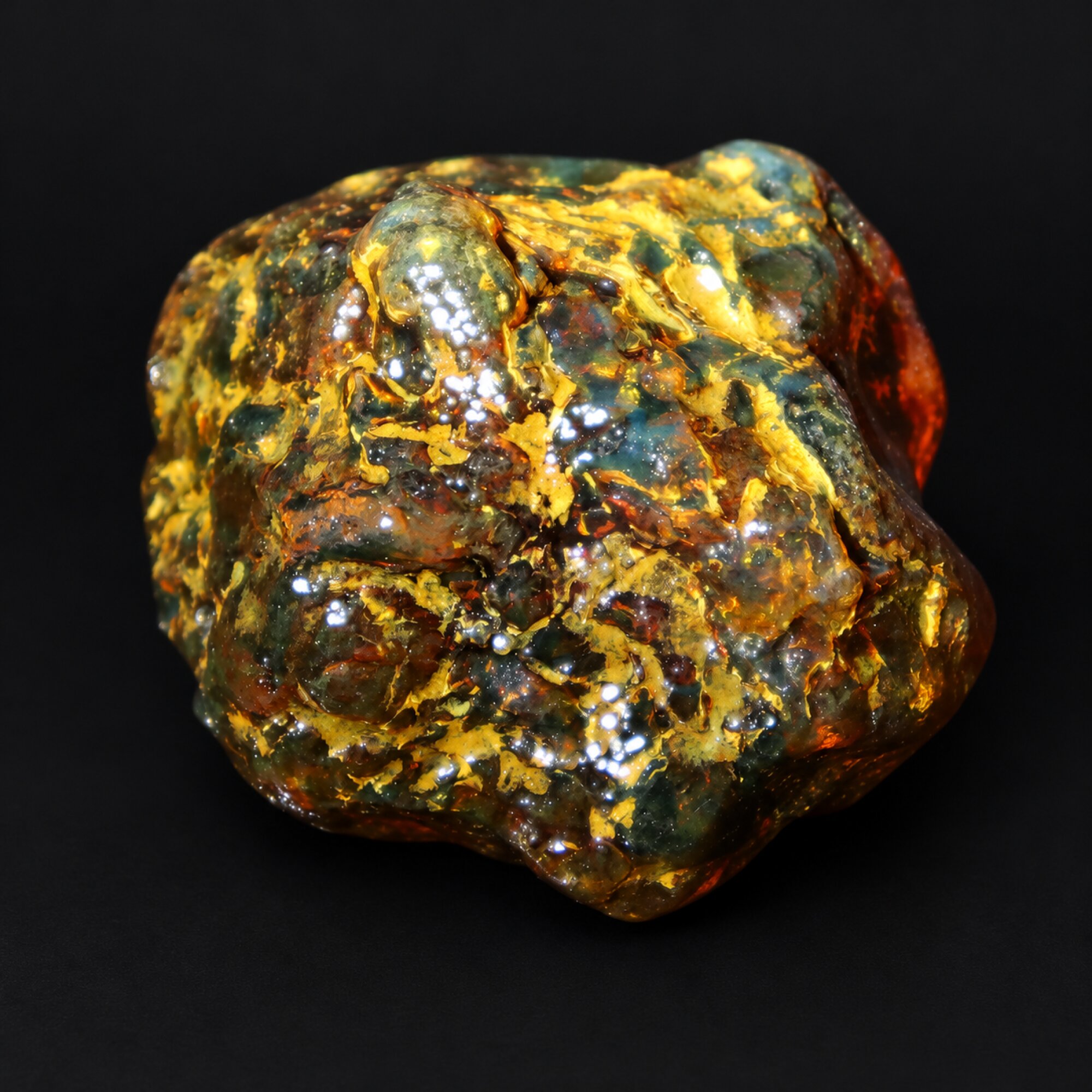 Genuine green blue rough specimen Dominican amber 32.8g – photo 8